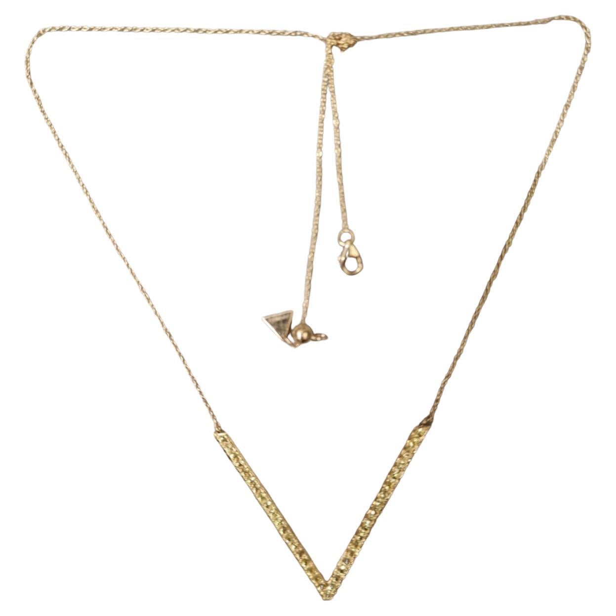 Chic Yellow Sapphire 18K Yellow Gold Necklace For Her For Sale