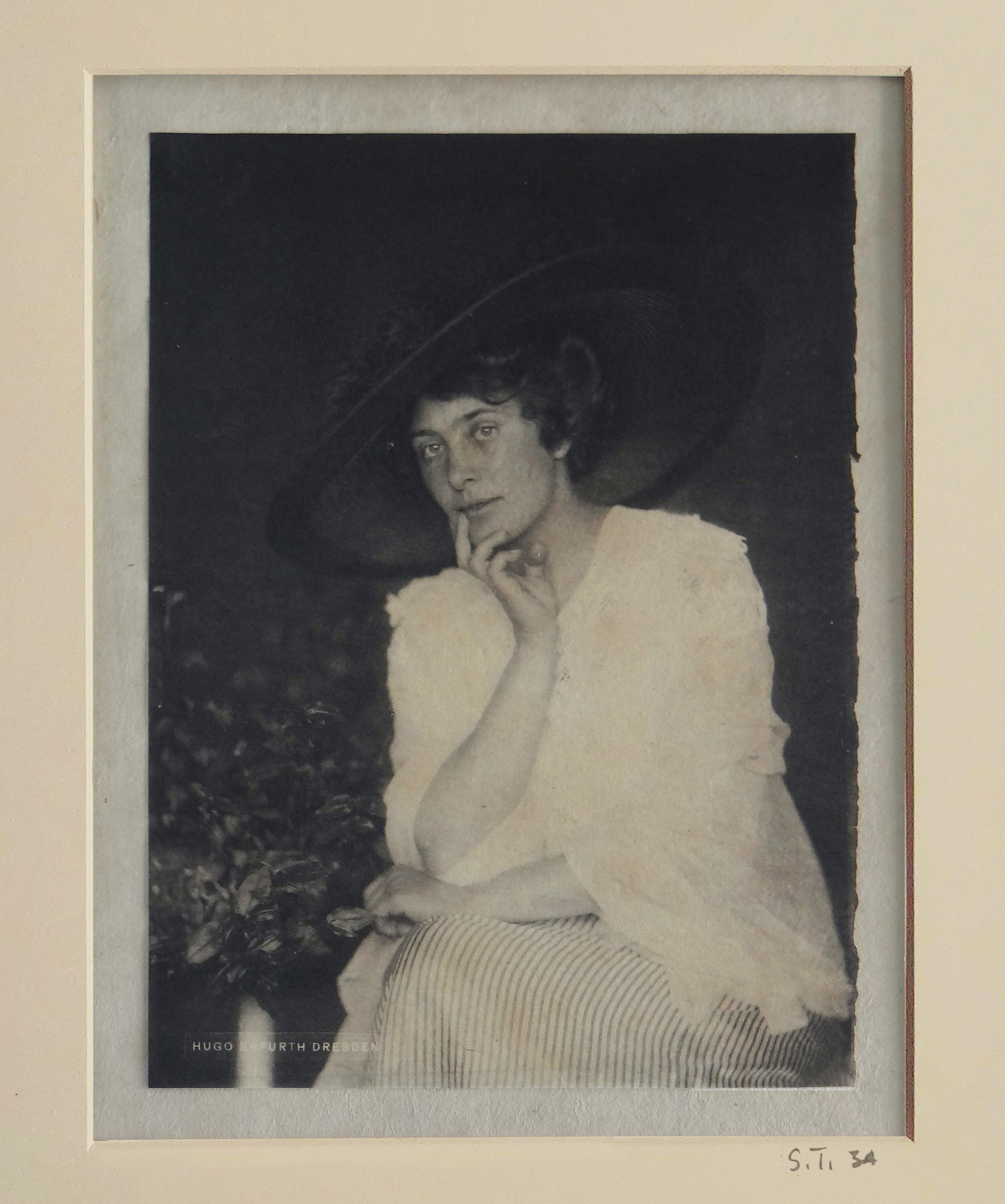 Portrait of a woman
Chicago 45 by Hugo Erfurth
Vintage Photography mounted on board 
1905-1910
Unframed
Image size: 8.75 in. H x 6.5 in. W
Sheet size: 14.38 in. H x 10.25 in. W
Signed, stamped, titled and dated lower left on paper in
