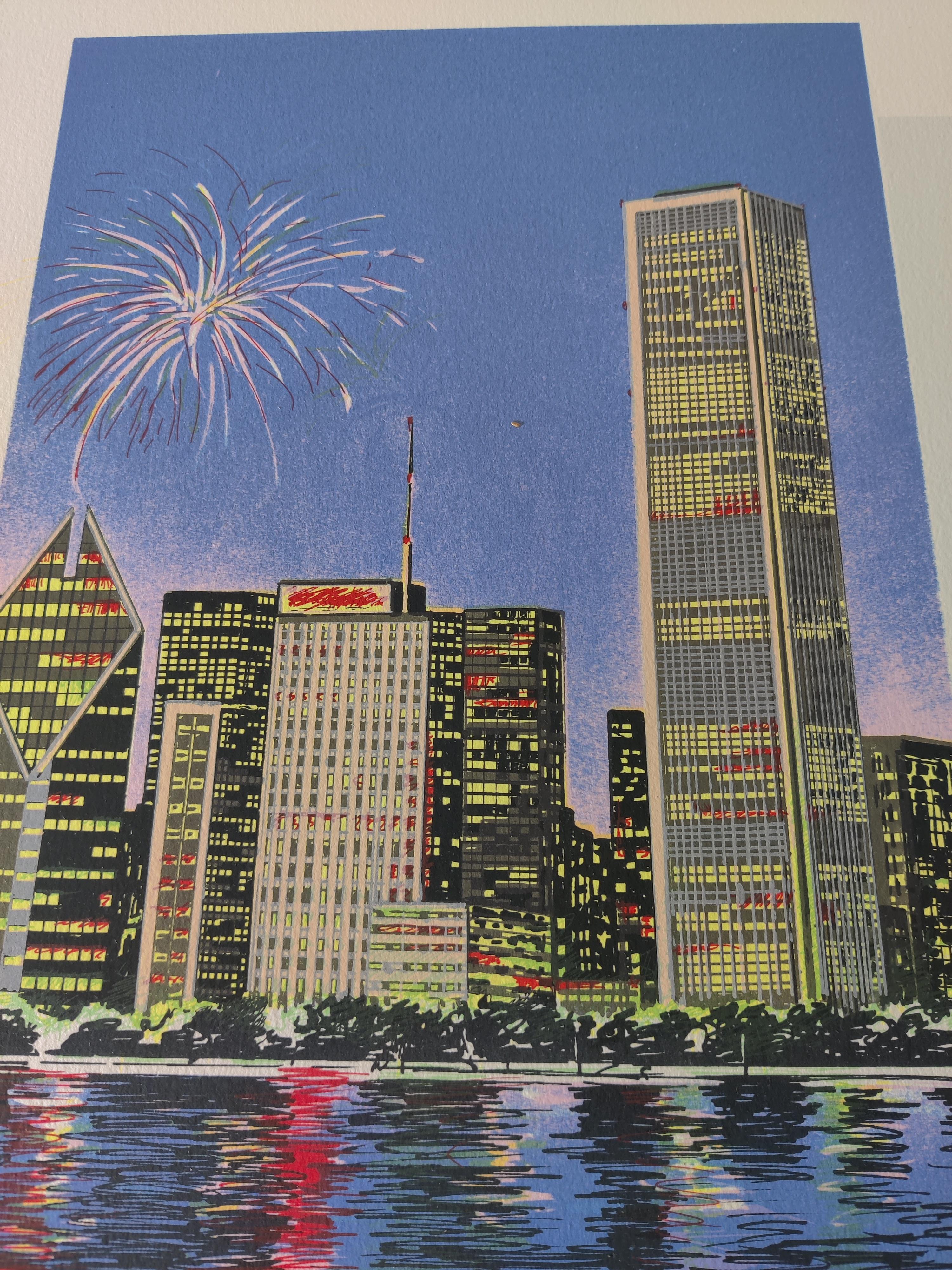 Stampa Chicago City Scape di Jon Reich 