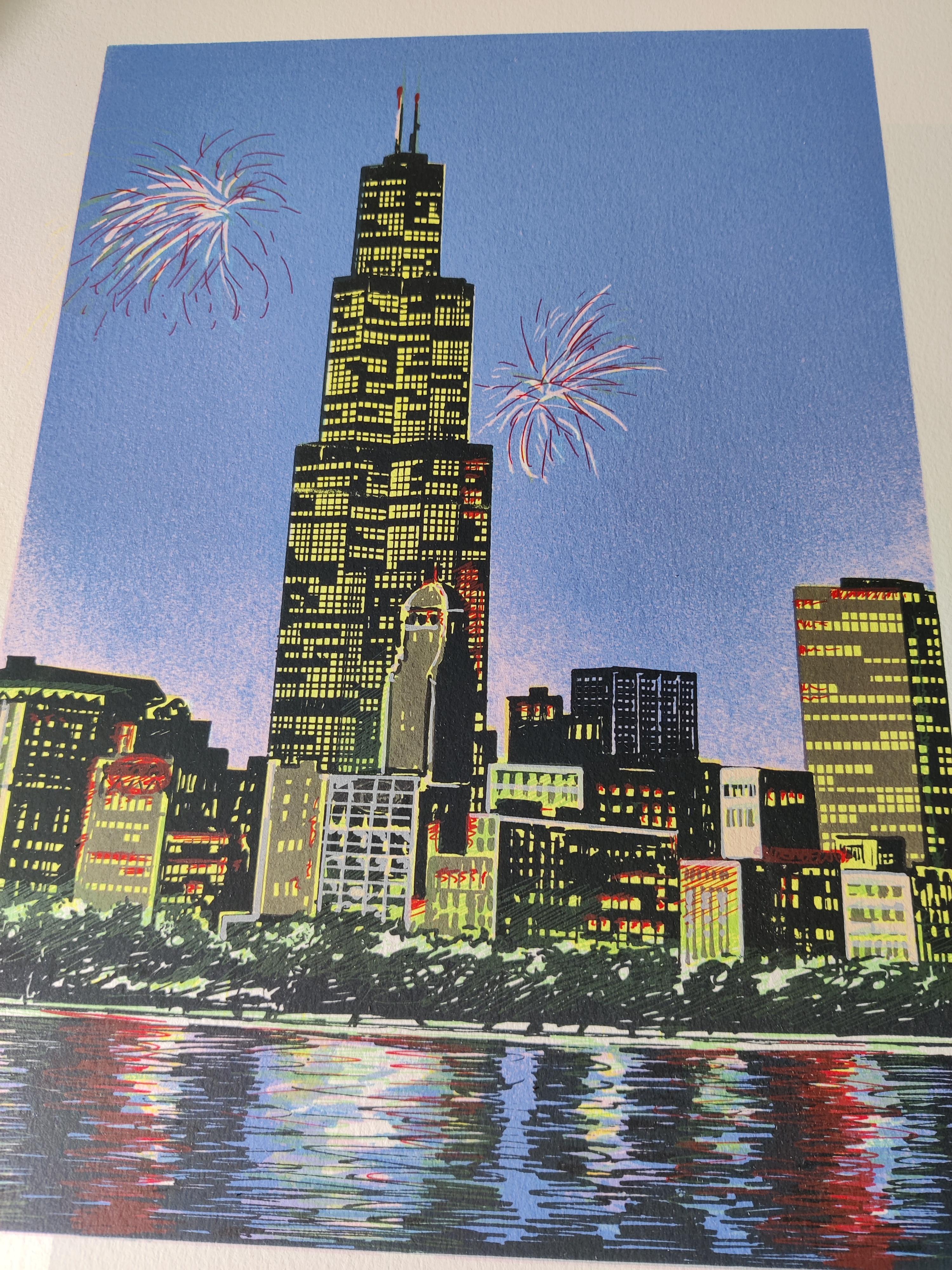 Stampa Chicago City Scape di Jon Reich 