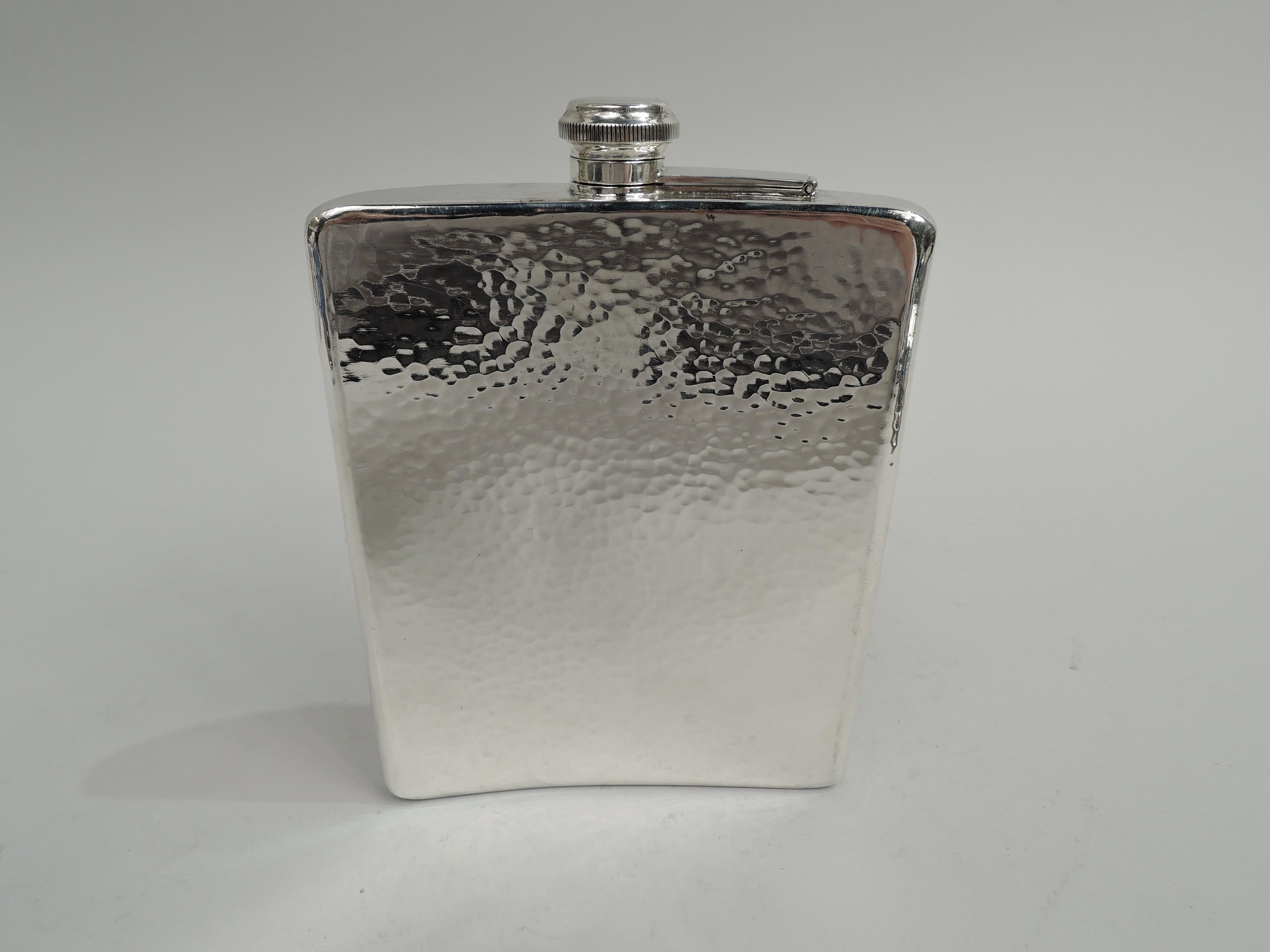 American Craftsman Chicago Craftsman Hand-Hammered Sterling Silver Flask by Lebolt
