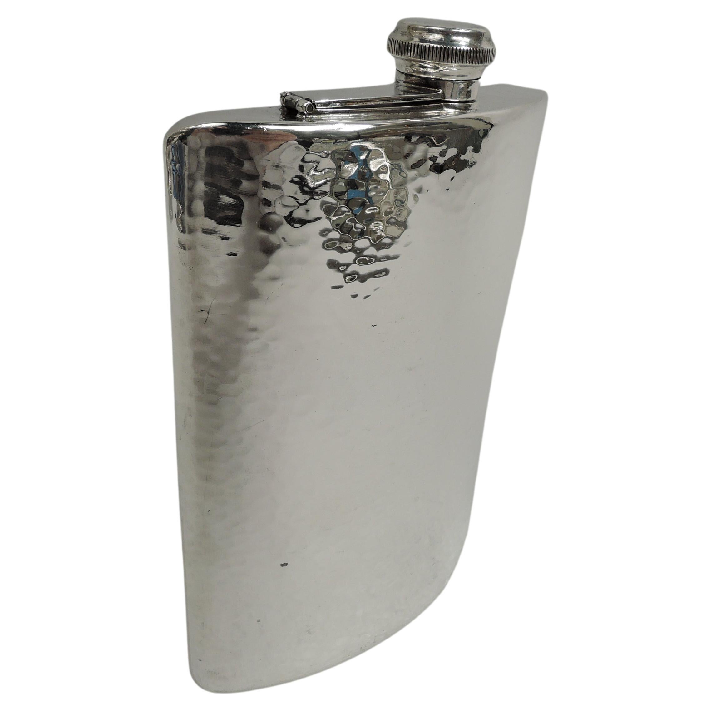 Chicago Craftsman Hand-Hammered Sterling Silver Flask by Lebolt