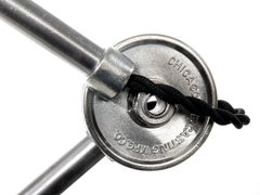 Chicago Die Casting Company Articulating Desk Lamp with Emerald Glass Shade