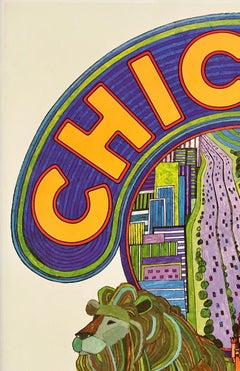 CHICAGO - FLY TWA Authentic Original Vintage Airline Travel Poster DAVID KLEIN