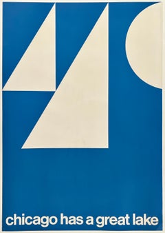 CHICAGO HAS A GREAT LAKE Original Vintage Graphic Design Silkscreen MCMPoster