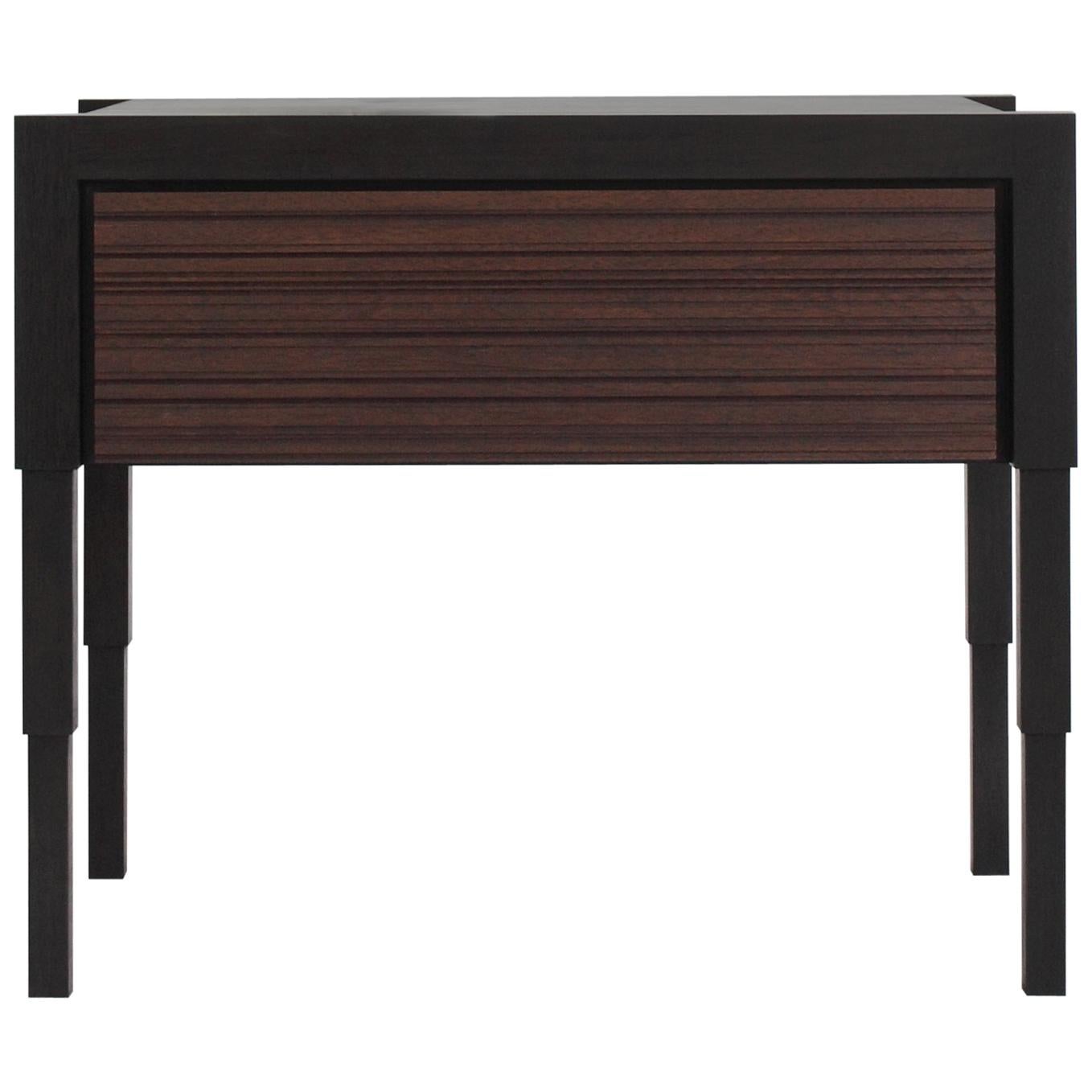 Chicago Side Case Table in Blackened Walnut & Oiled Walnut by May Furniture