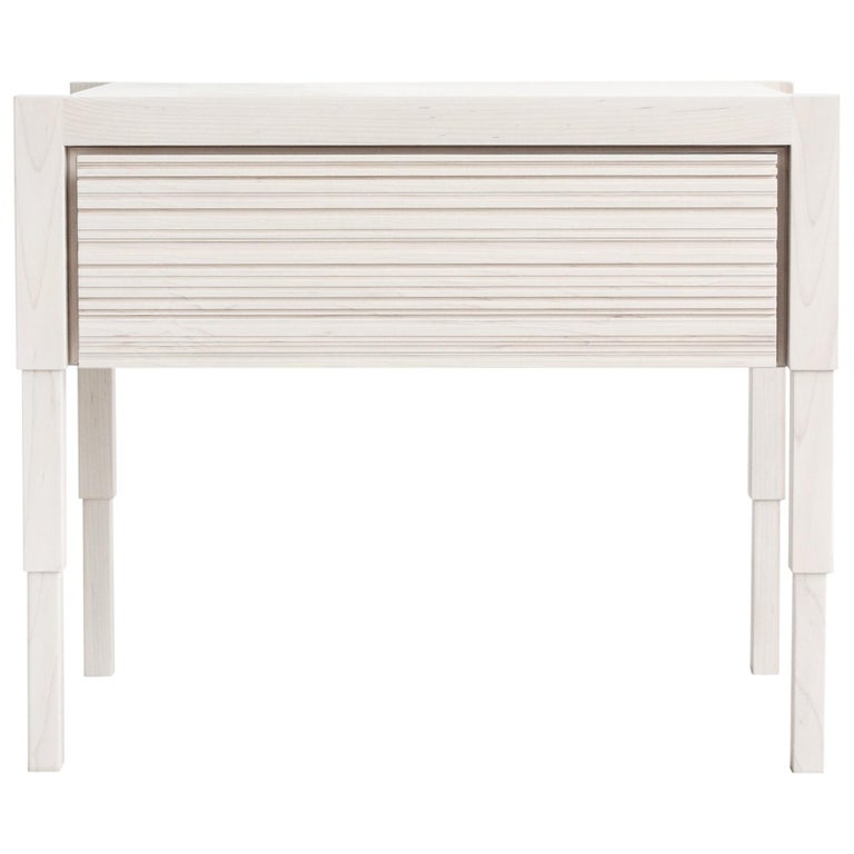 Chicago Side Case Table in Whitewash Maple by May Furniture For Sale at