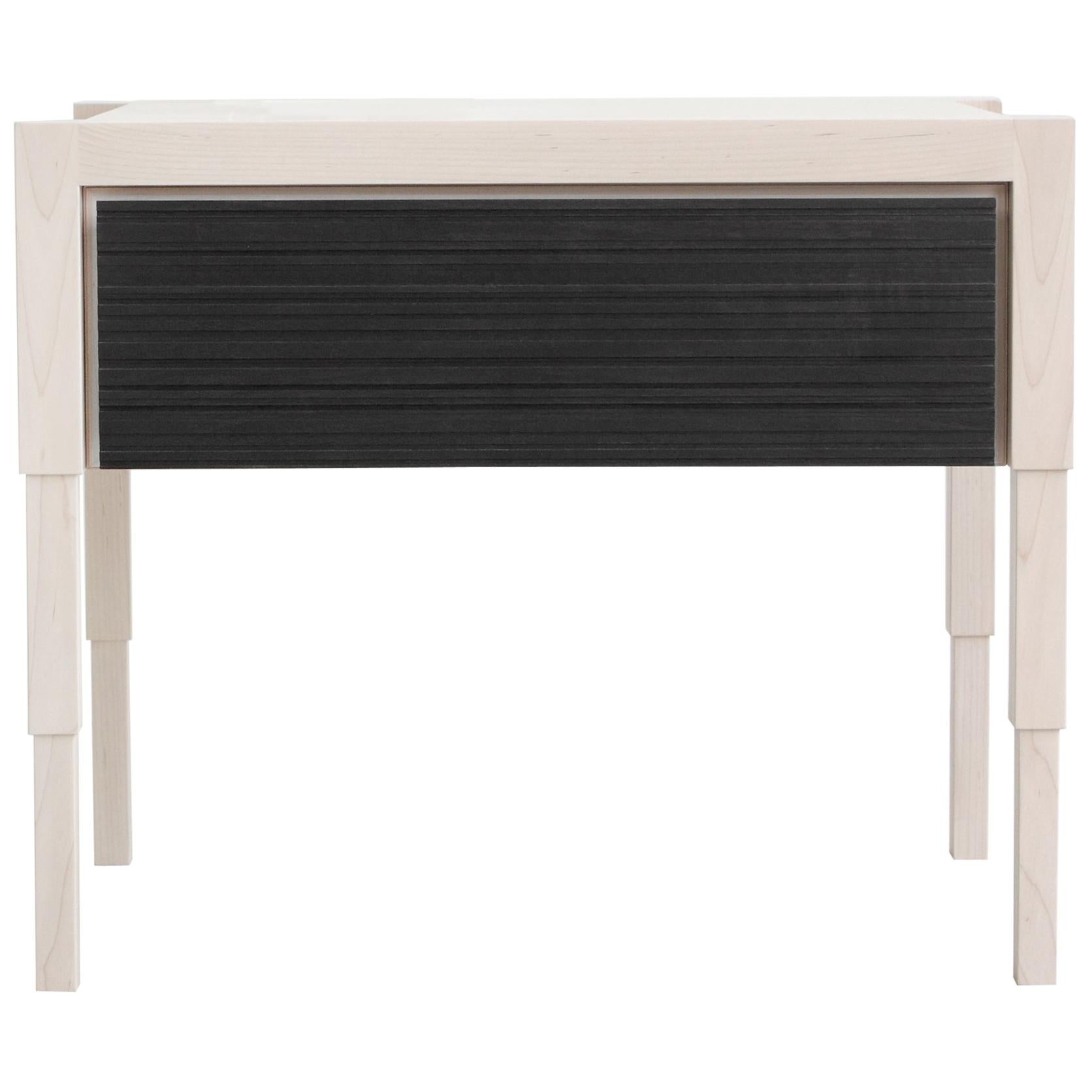 Chicago Side Case Table in Whitewash Maple & Blackened Walnut by May Furniture