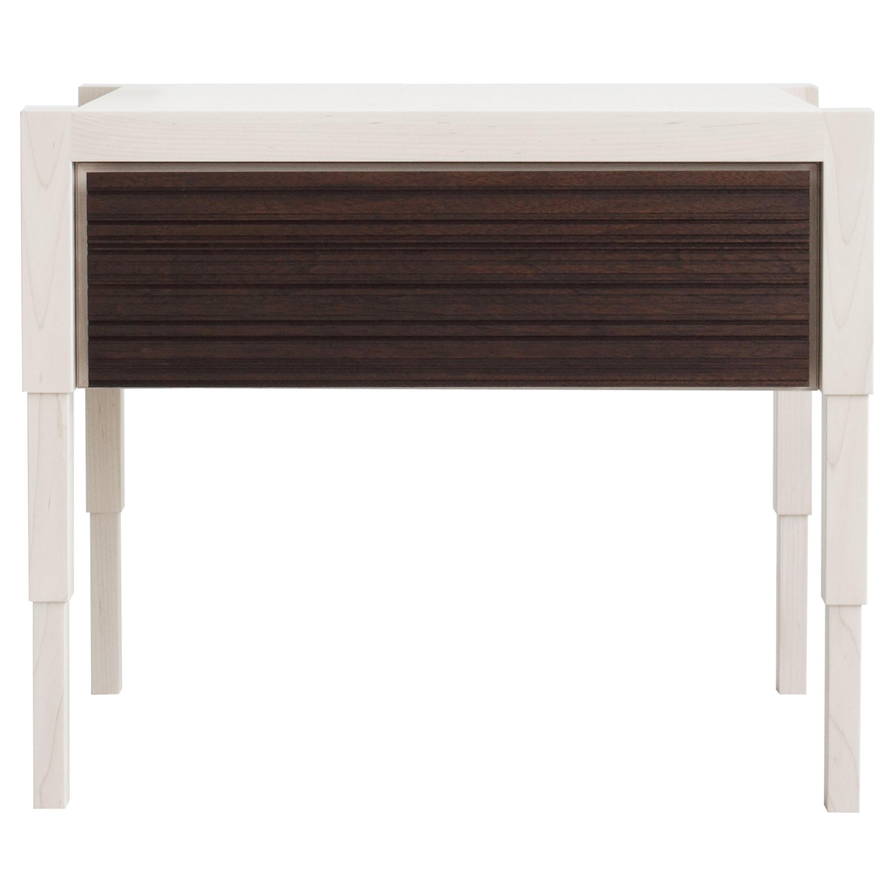 Chicago Side Case Table in Whitewash Maple & Oiled Walnut by May Furniture