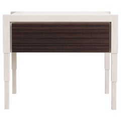 Chicago Side Case Table in Whitewash Maple & Oiled Walnut by May Furniture
