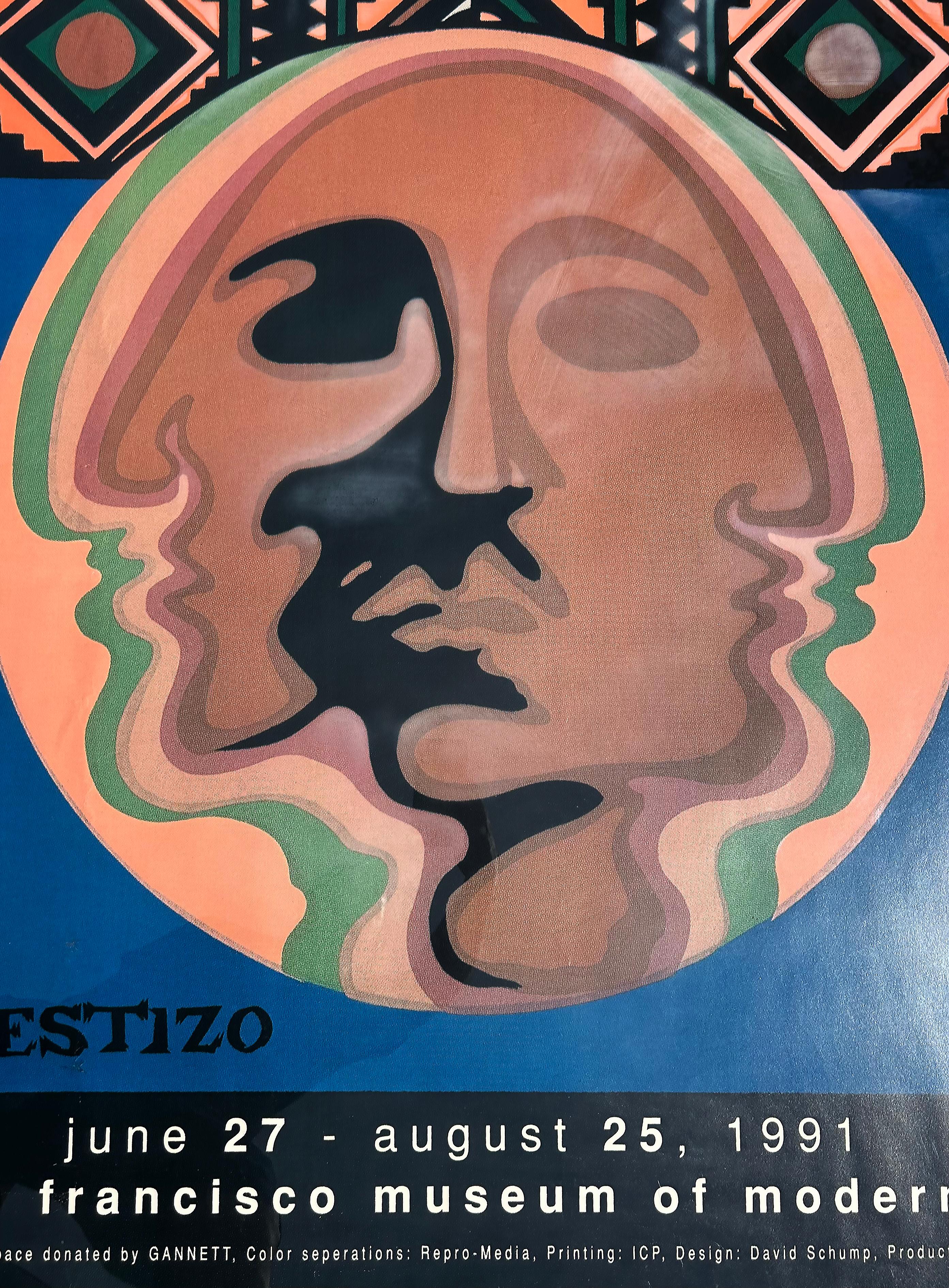 Chicano-Kunst „Mestizo“ 1991 Poster San Francisco Museum of Modern Art, Chicano  (Glas)