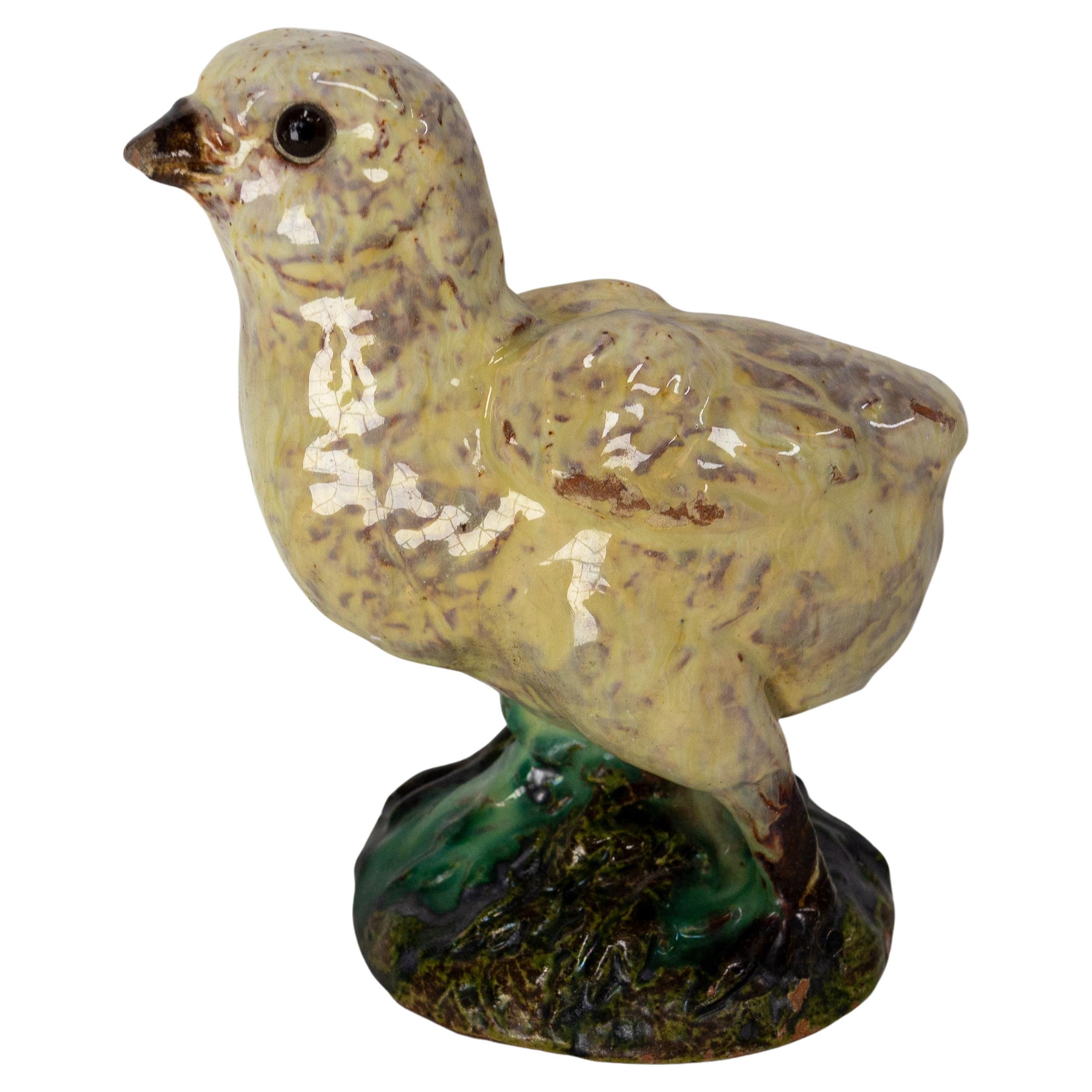 Chick Statuette Terracotta & Faience Signed J. Filmont, circa 1900 C For Sale