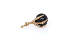 Chicken Leg Onyx Charm Victorian 9 Karat Gold British Bracelet