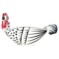 Chicken Shaped Snack Pottery Bowl Vide Poche Mid Century Modern Italian Vintage
