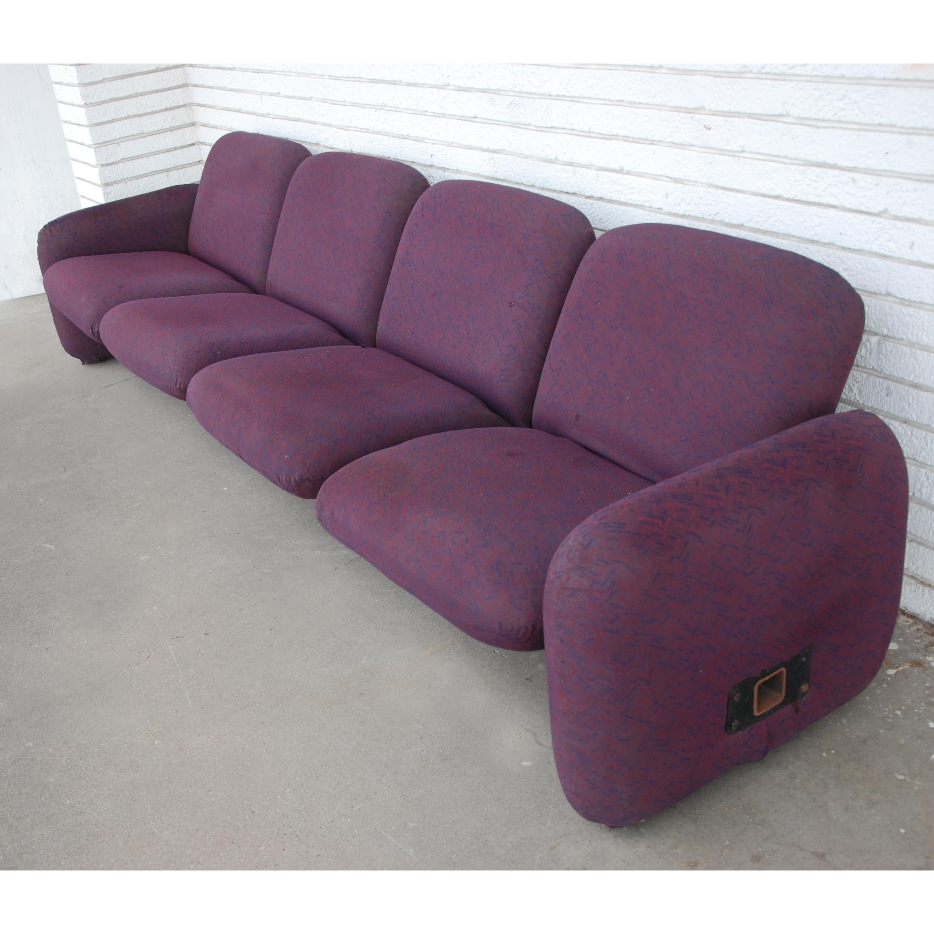 Mid-Century Modern Chiclet Modular 4-Seat Sofa by Ray Wilkes For Sale