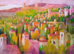 "Campo del Príncipe" Luminous view of a iconic district. Granada -Spain 97x130cm