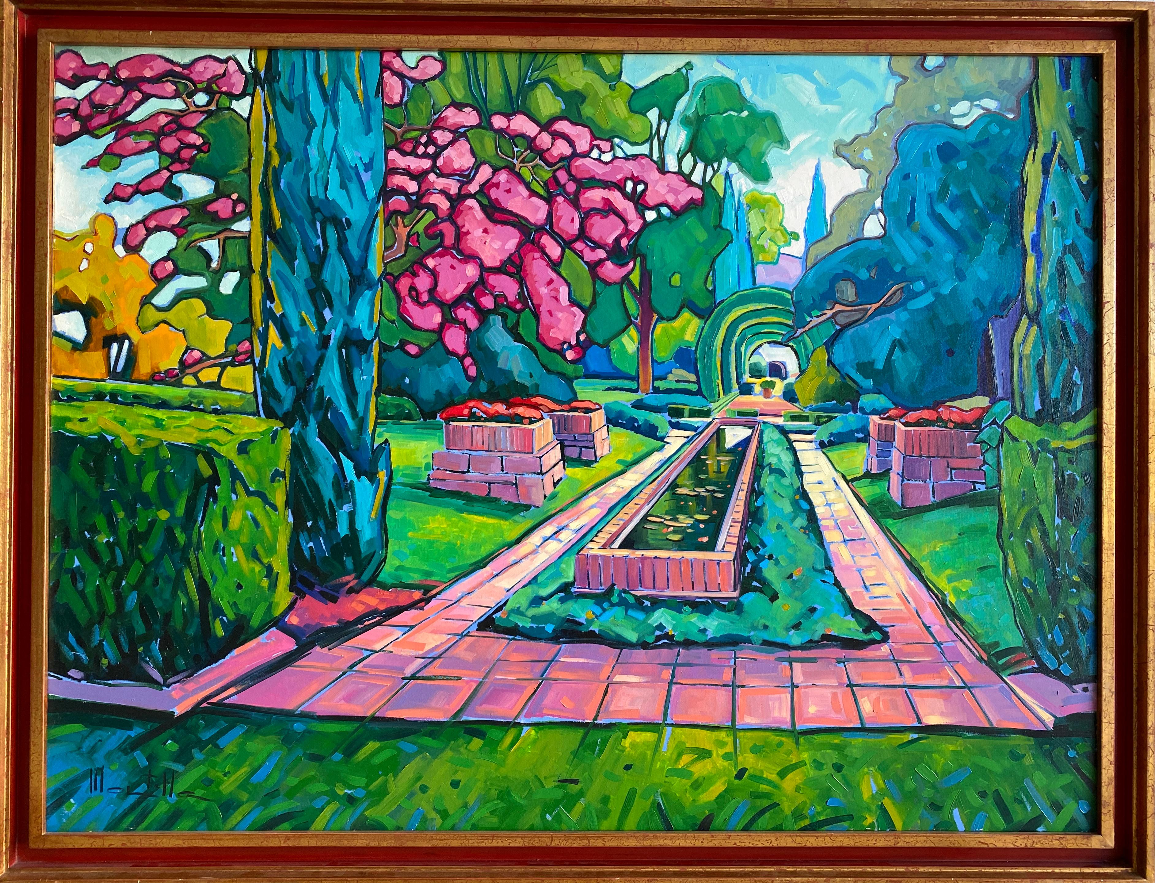 Paisaje Expresionista Pintado al Óleo de Colores: Árbol de Júpiter - Painting de Chico Montilla