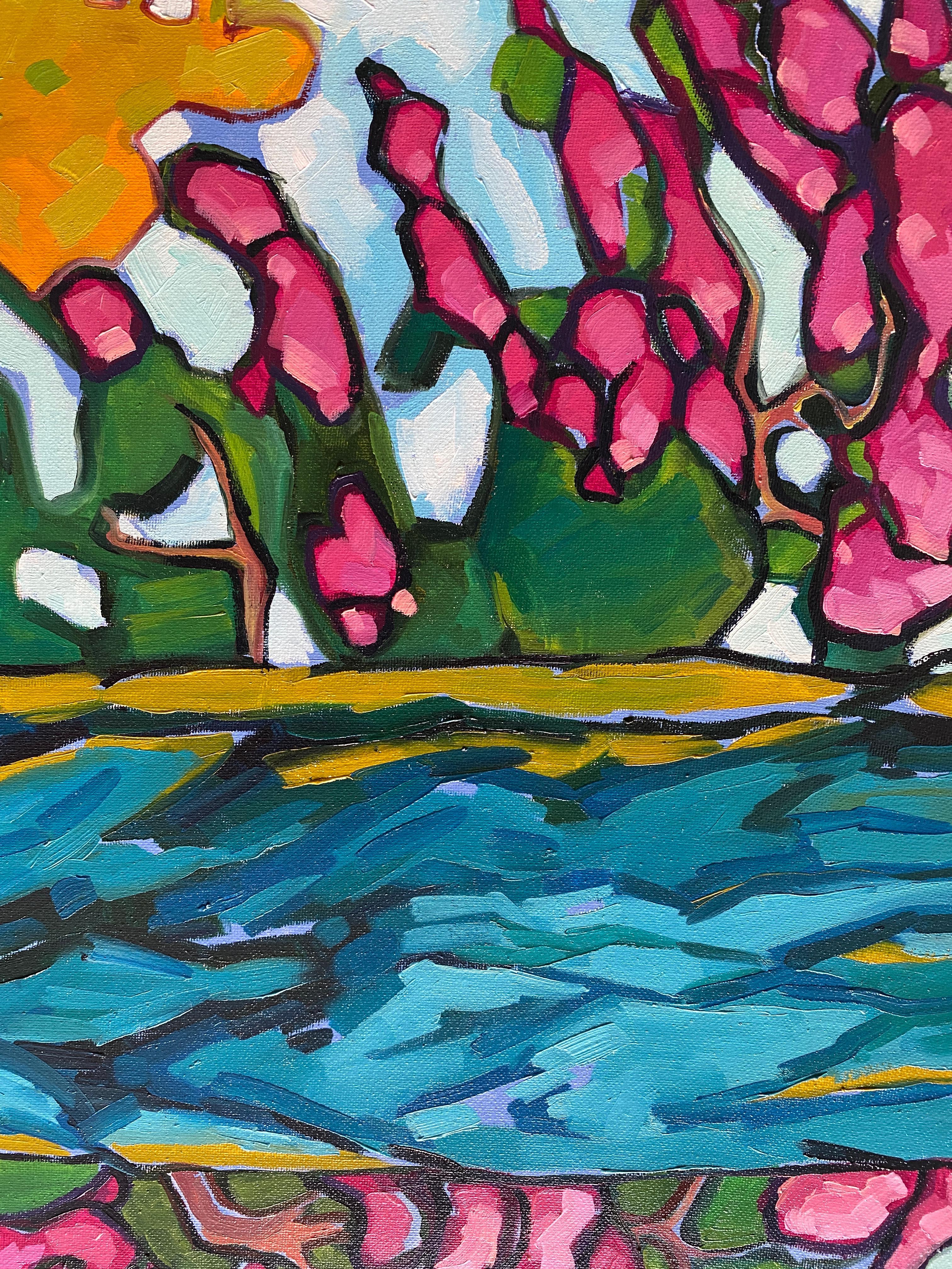 Paisaje Expresionista Pintado al Óleo de Colores: Árbol de Júpiter en venta 5