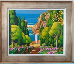 "Mediterráneo". Paysage méditerranéen coloré et évocateur. Huile sur toile signée