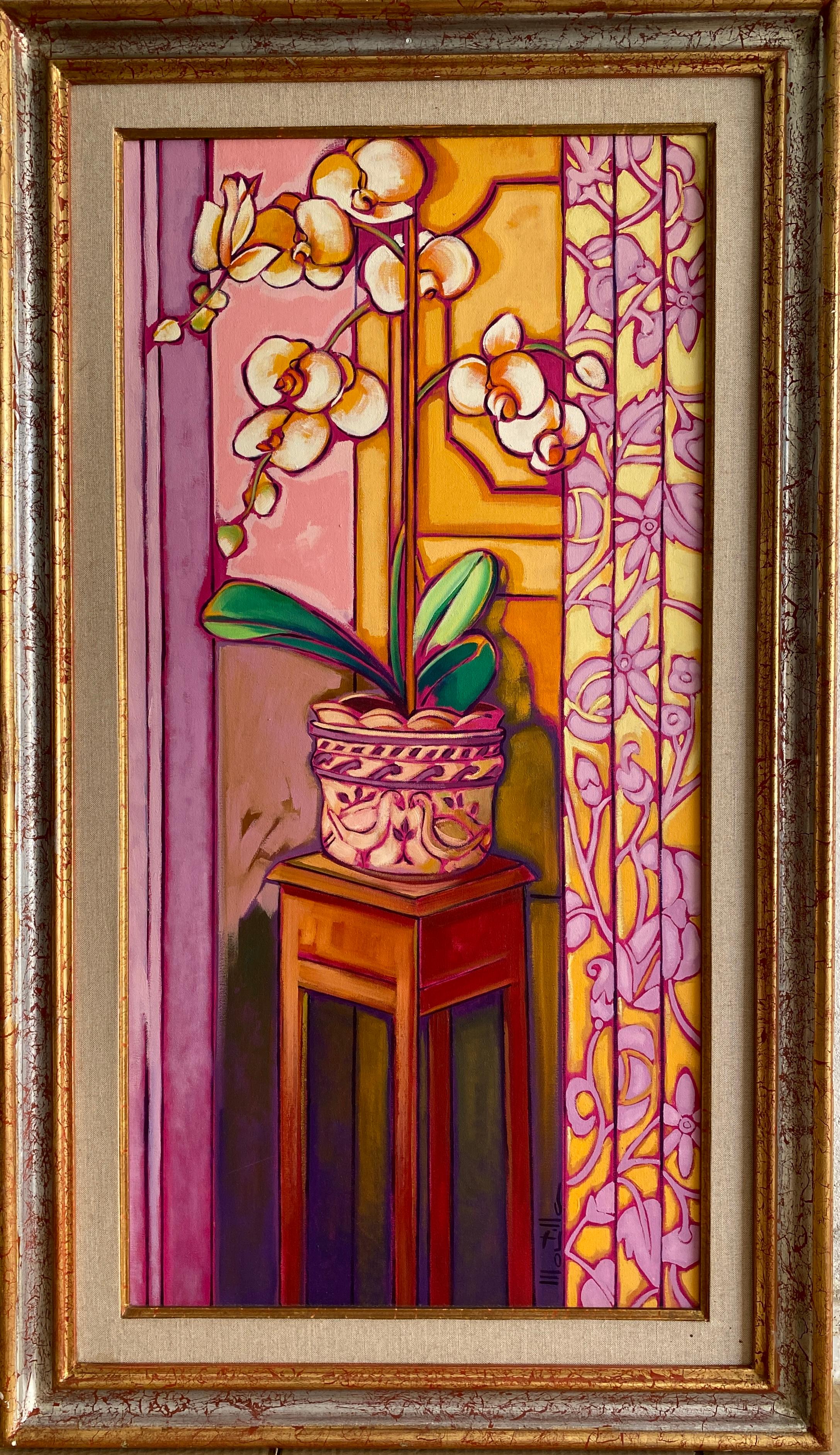 Orquídea (Orchid) - Expressionist Painting by Chico Montilla