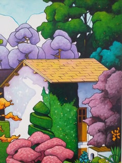 «Ruzafa». Óleo sobre lienzo, firmado, paisaje expresionista, 61 x 50 cm