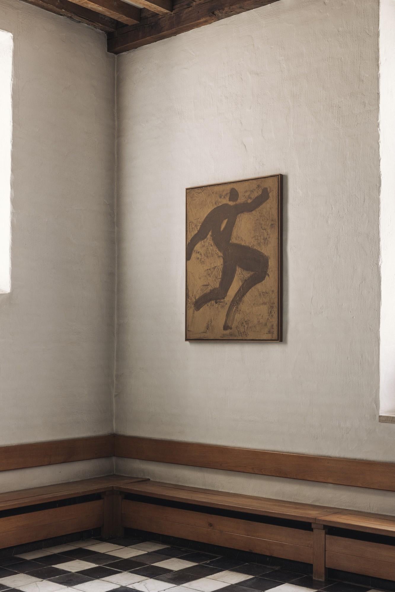 Textured Brown Painting with Primal Aesthetic, 2024 - 'Pugnator 056' For Sale 3