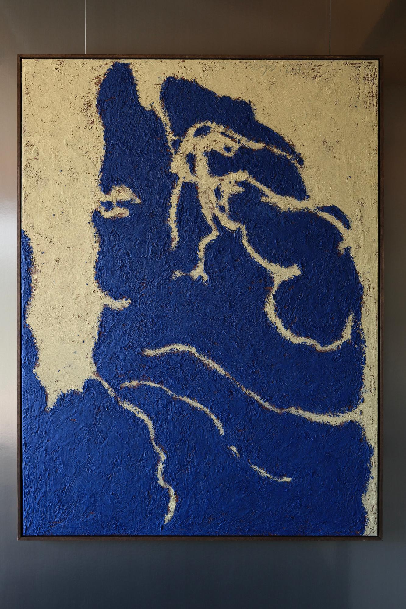 Blue-Toned Figurative Painting on Canvas, 2024 - 'Ego 121' For Sale 1