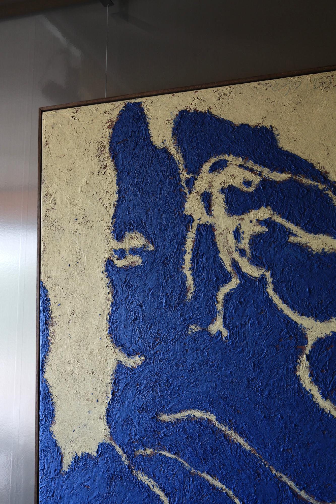 Blue-Toned Figurative Painting on Canvas, 2024 - 'Ego 121' For Sale 3
