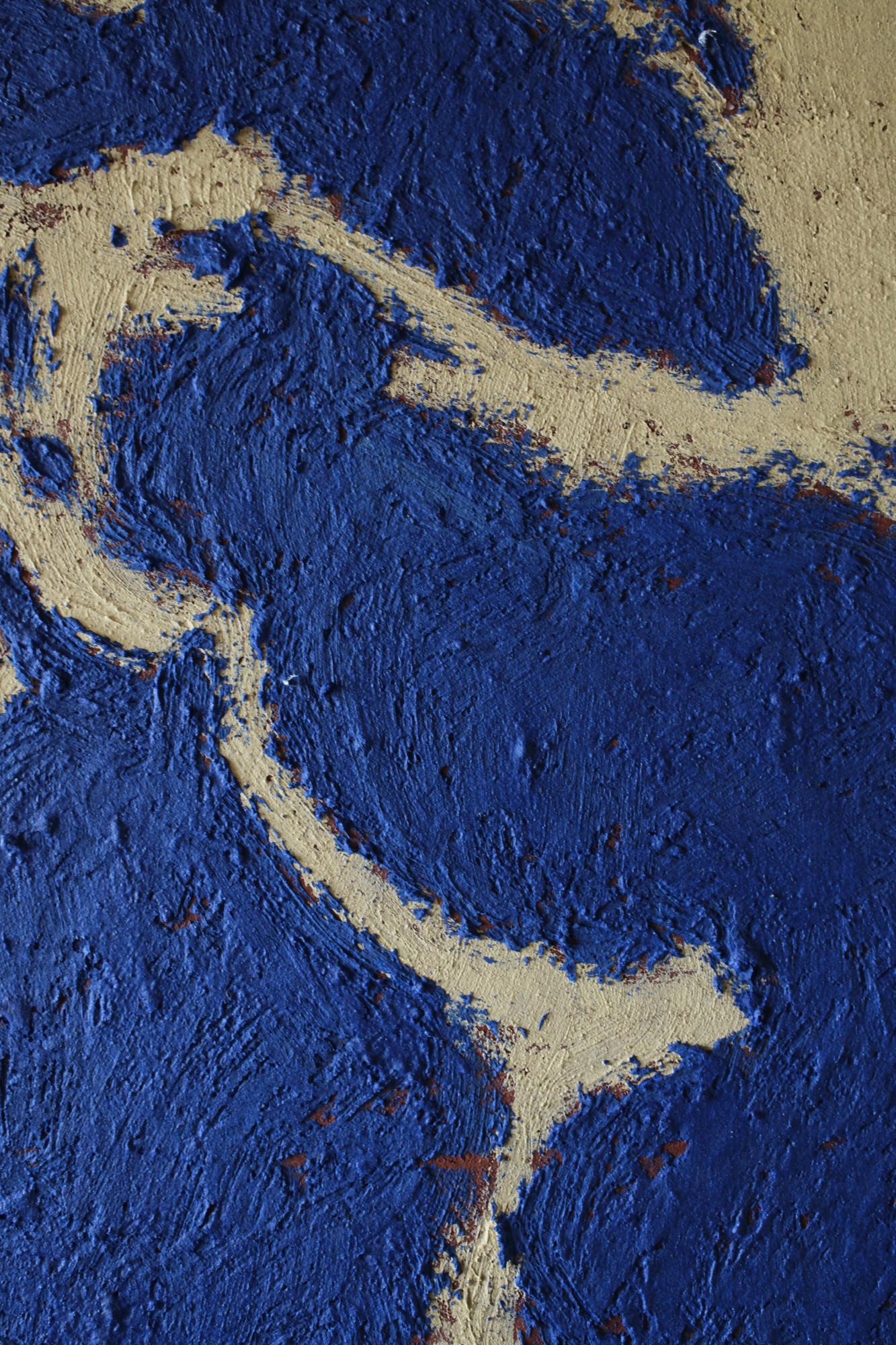Blue-Toned Figurative Painting on Canvas, 2024 - 'Ego 121' For Sale 4