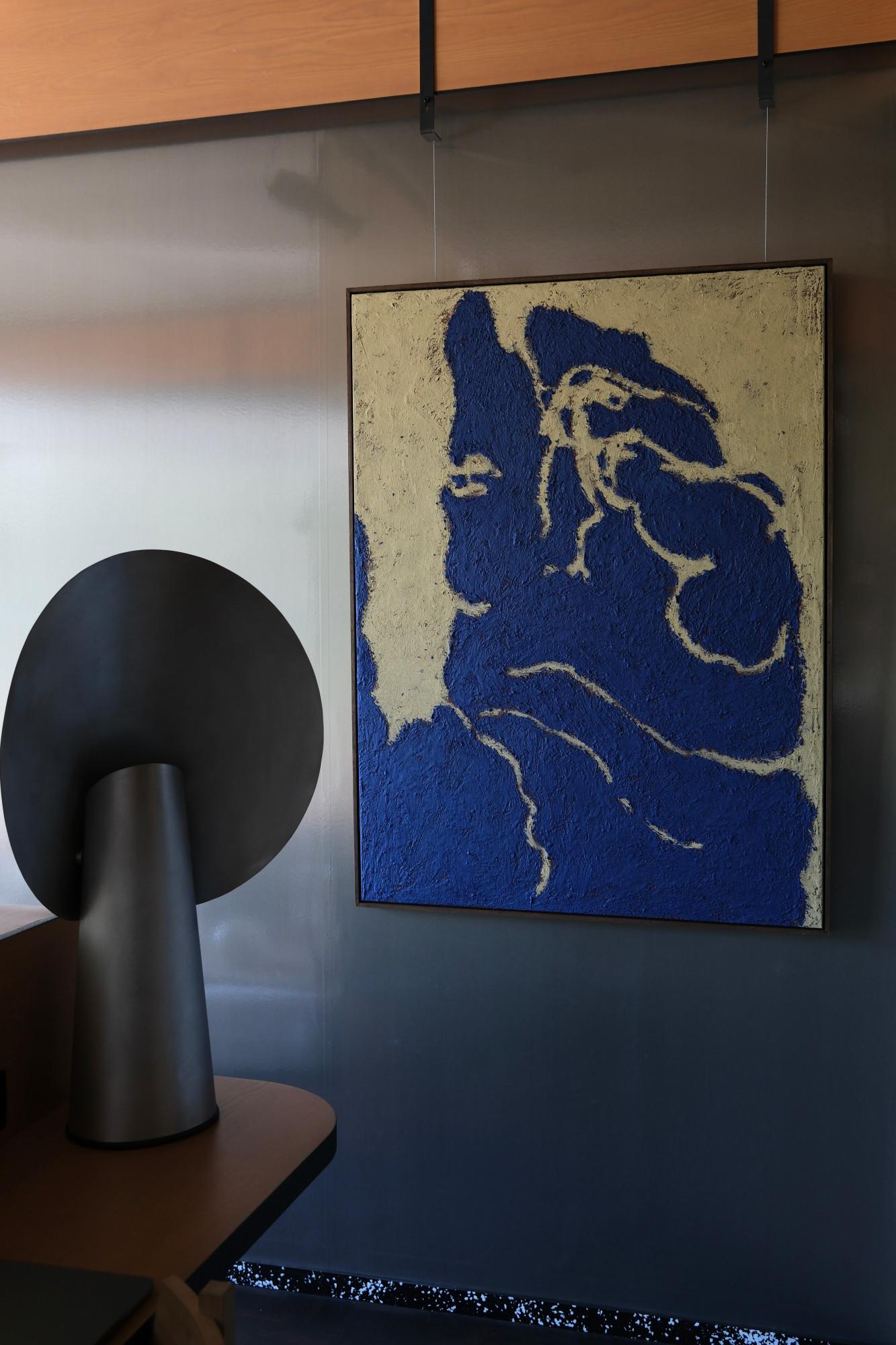 Blue-Toned Figurative Painting on Canvas, 2024 - 'Ego 121' For Sale 6