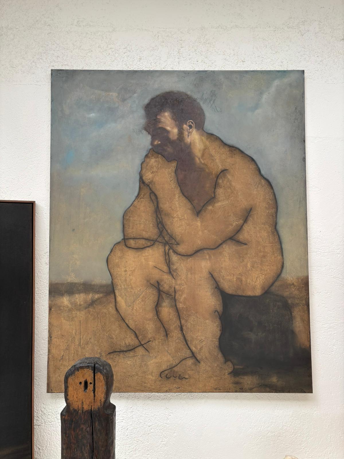 Chidy Wayne, Large-Scale Figurative Oil on Canvas, Contemporary African-European For Sale 4