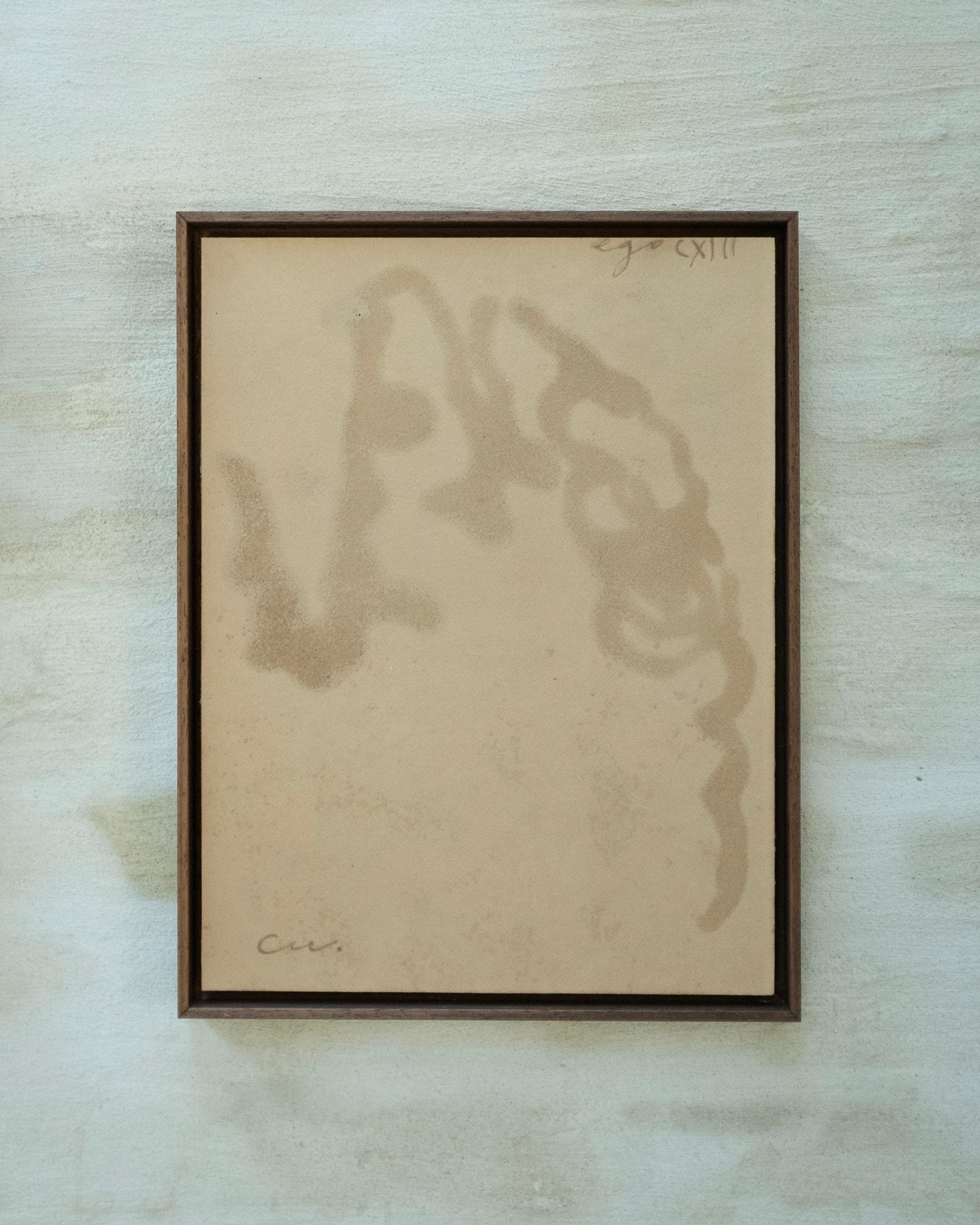 Coffee on Paper, Framed Drawing of a Hand, 2025 - 'Ego 113' - Contemporary Painting by Chidy Wayne