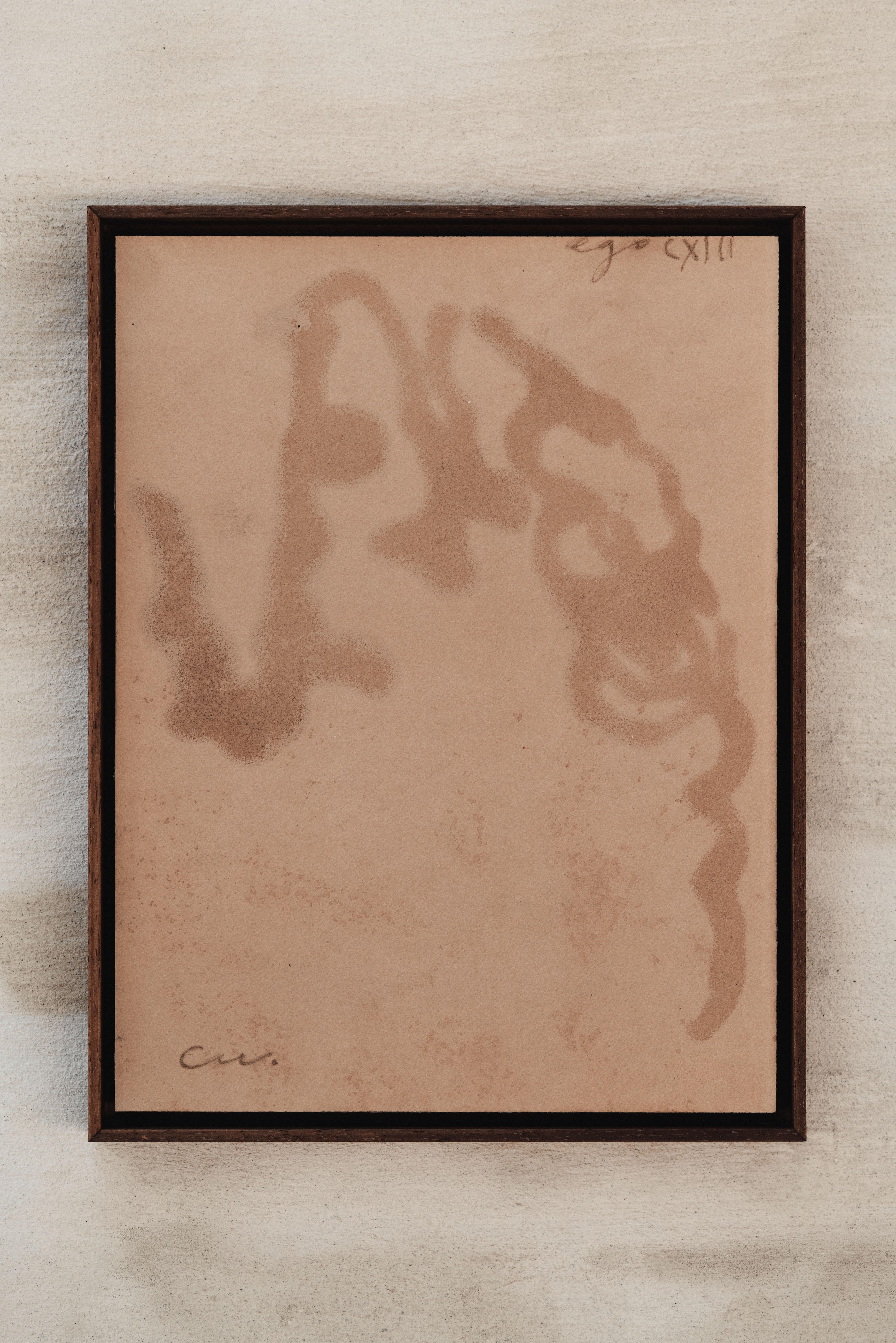 Coffee on Paper, Framed Drawing of a Hand, 2025 - 'Ego 113' For Sale 3