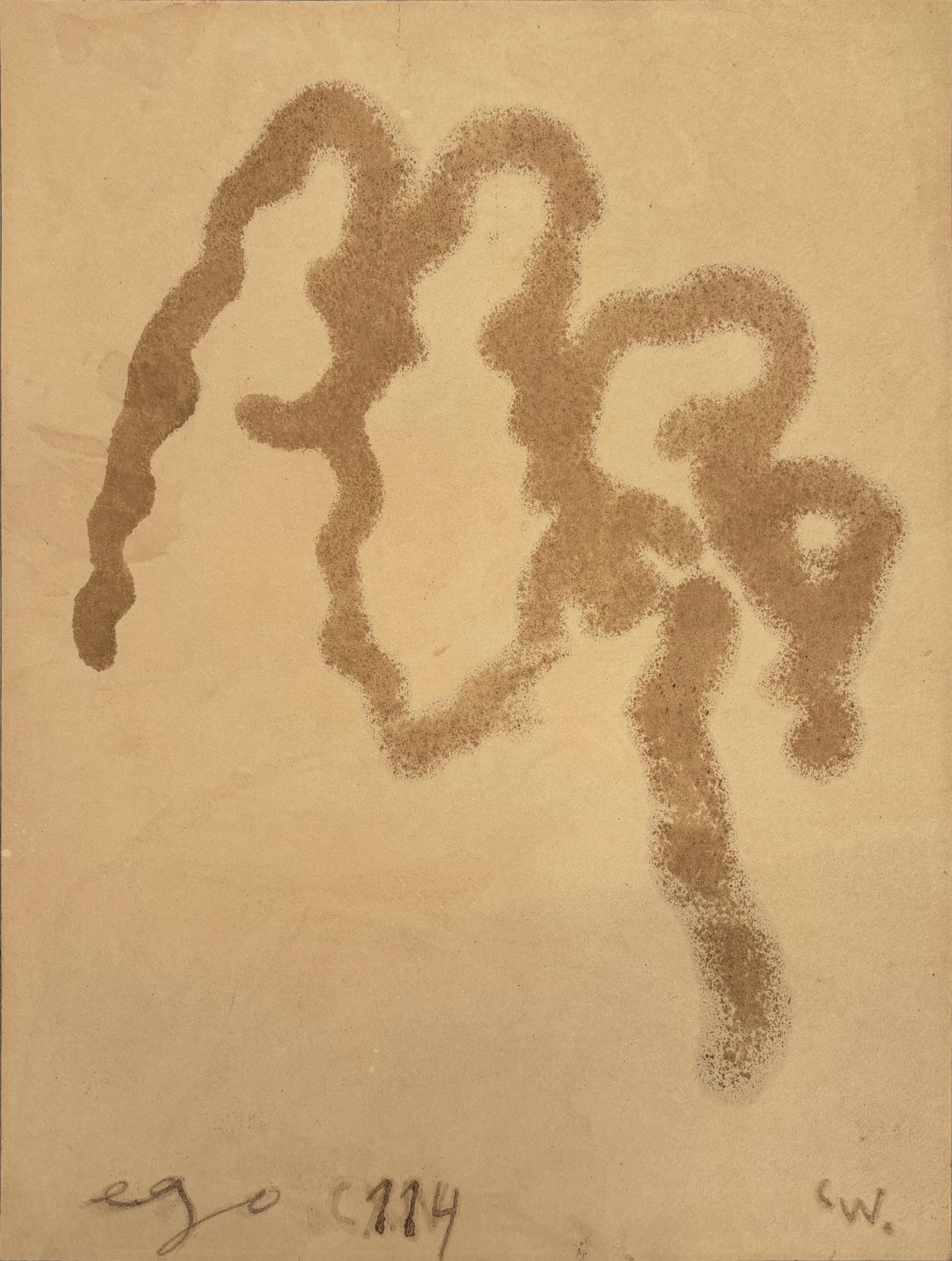 Coffee on Paper, Framed Drawing of a Hand, 2025 - 'Ego 114' For Sale 2