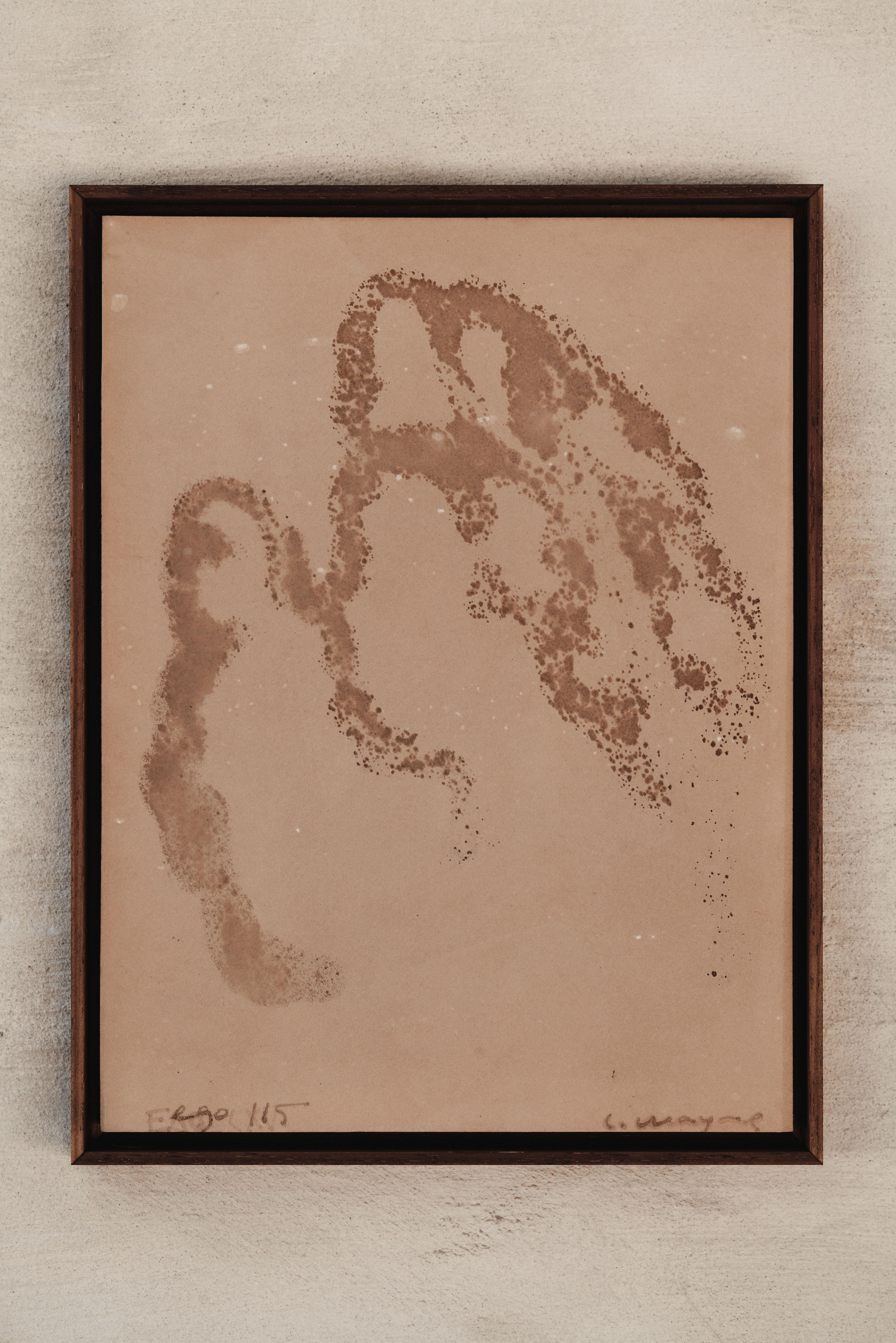 Coffee on Paper, Framed Drawing of a Hand, 2025 - 'Ego 115' For Sale 3