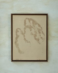 Coffee on Paper, Framed Drawing of a Hand, 2025 - 'Ego 115'