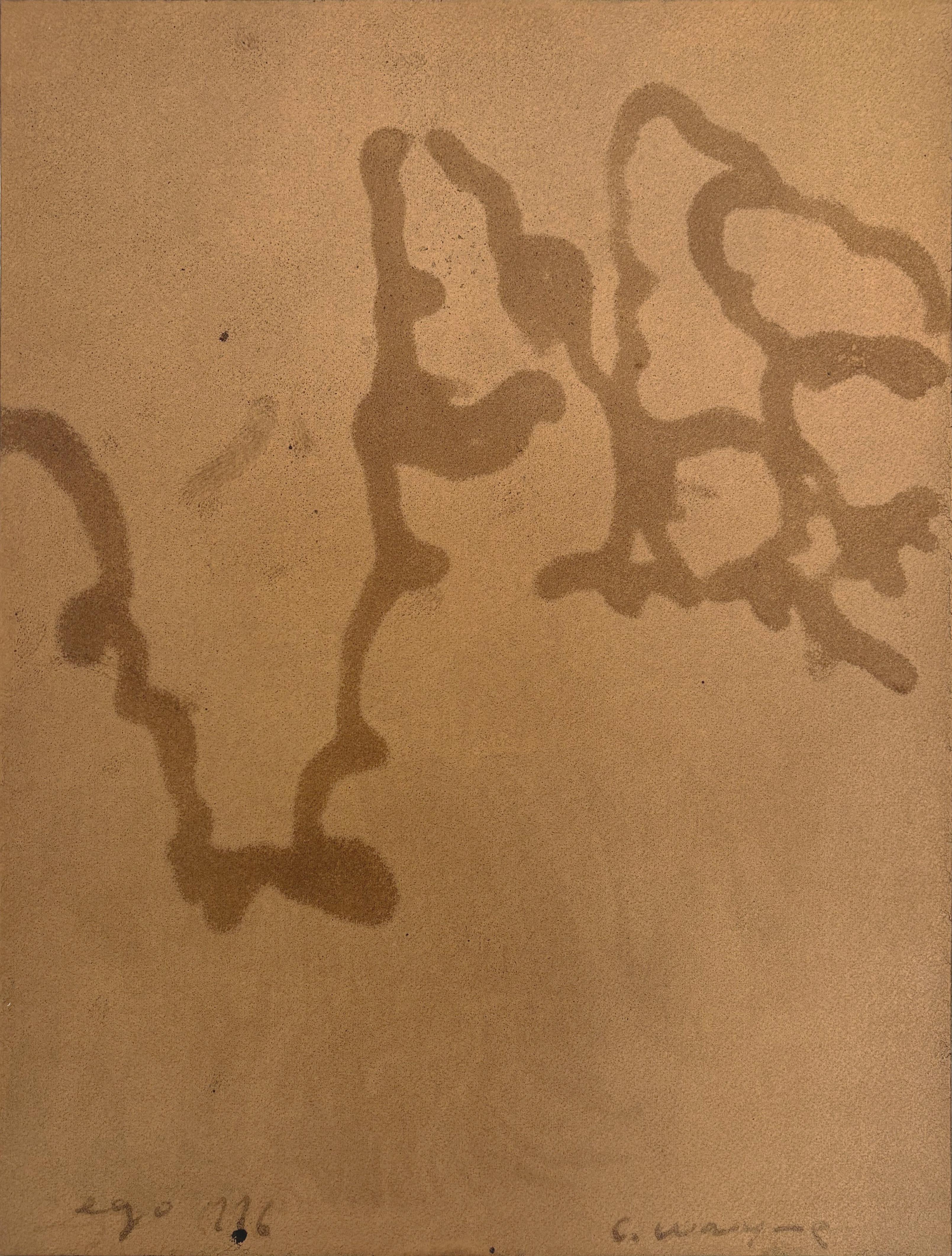 Coffee on Paper, Framed Drawing of a Hand, 2025 - 'Ego 116' - Contemporary Painting by Chidy Wayne