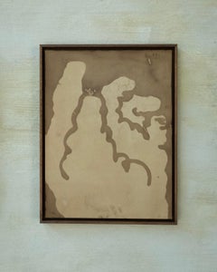 Kaffee auf Papier, gerahmte Zeichnung einer Hand, 2025 - 'Ego 118'.