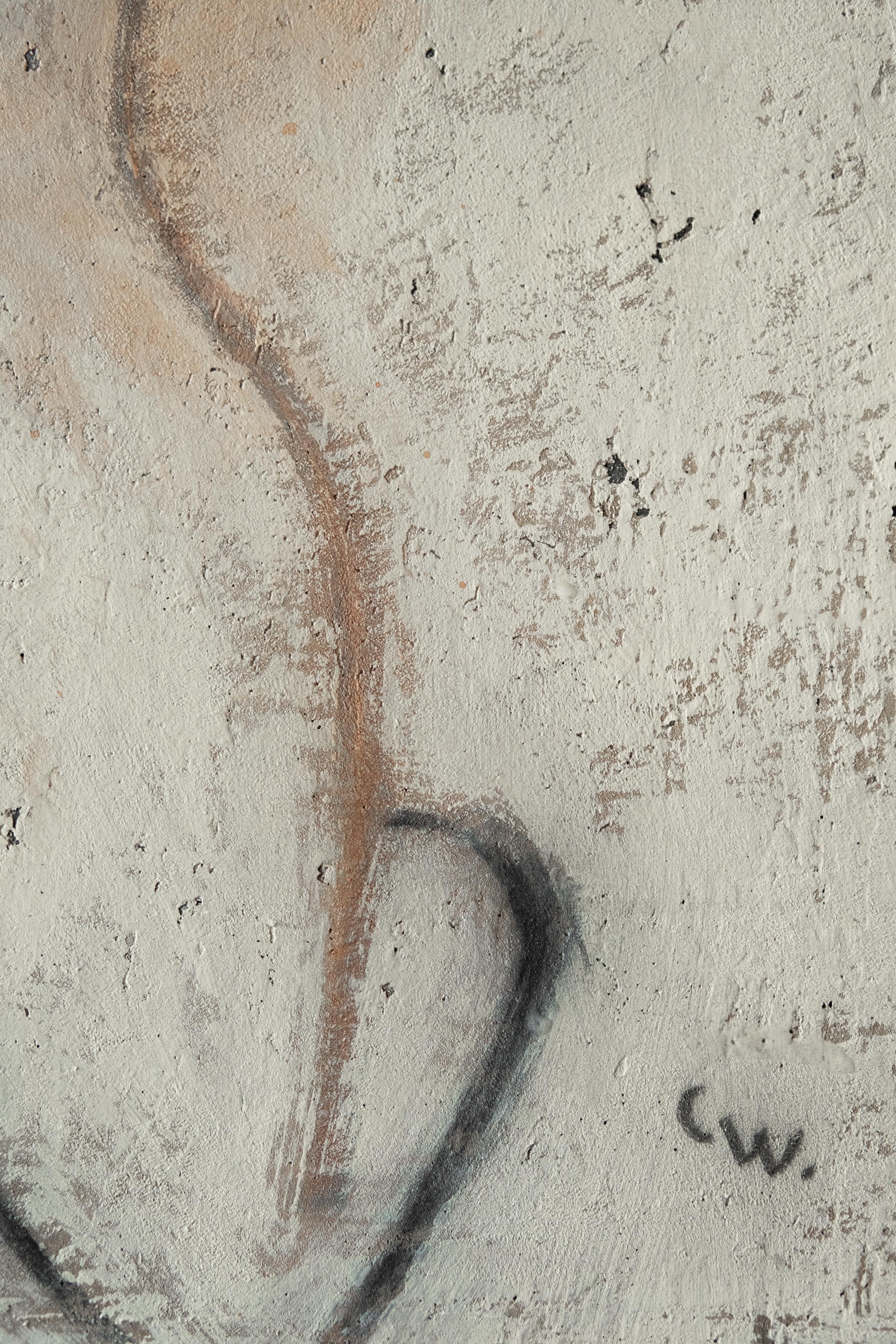 Minimalist Wrestling Composition in Earthy Pastels on Canvas, 2024 – 'Pugna 056' For Sale 1