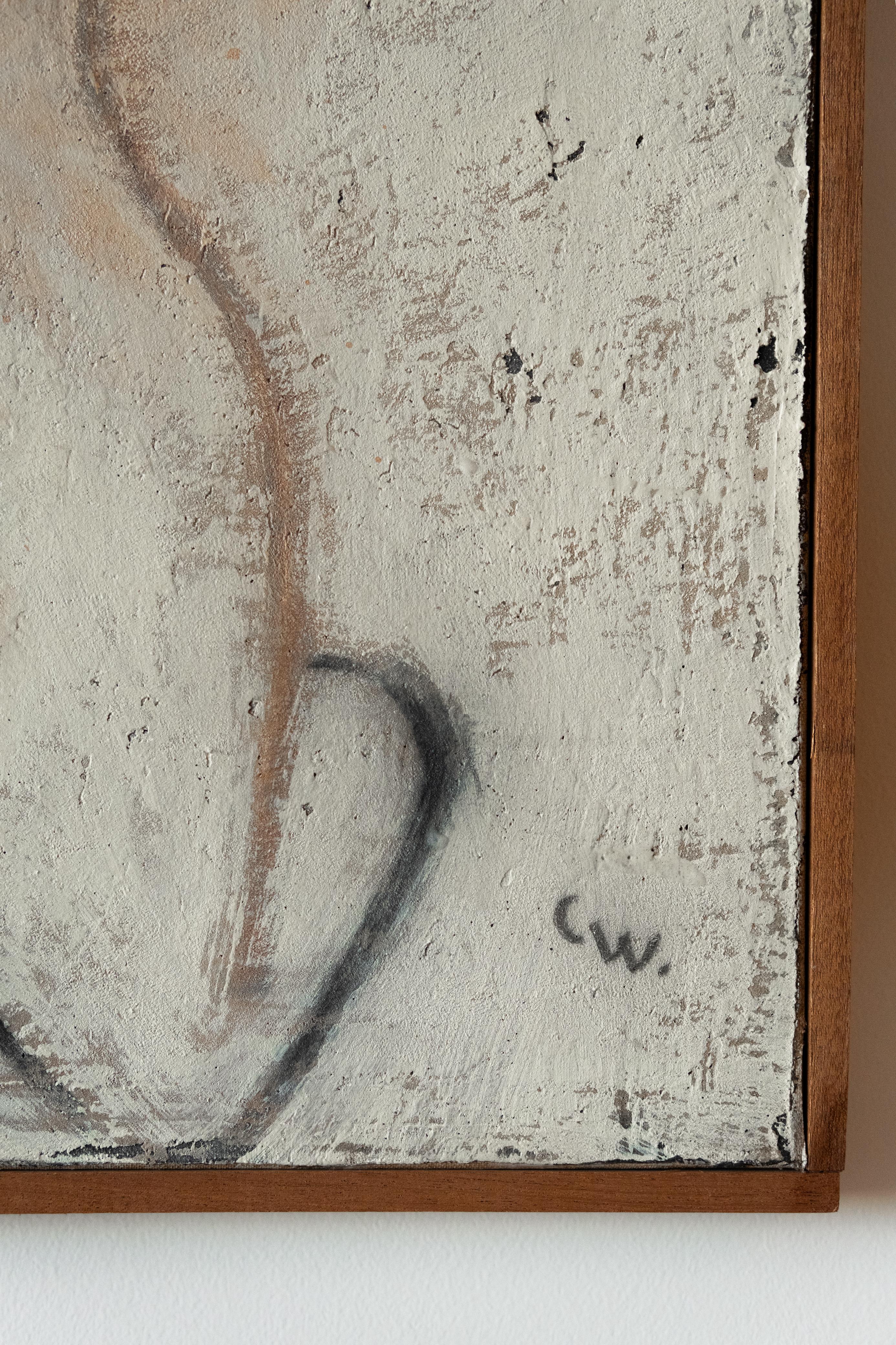Minimalist Wrestling Composition in Earthy Pastels on Canvas, 2024 – 'Pugna 056' For Sale 2