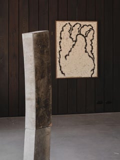 Off-White Figurative Painting of a Hand on Canvas