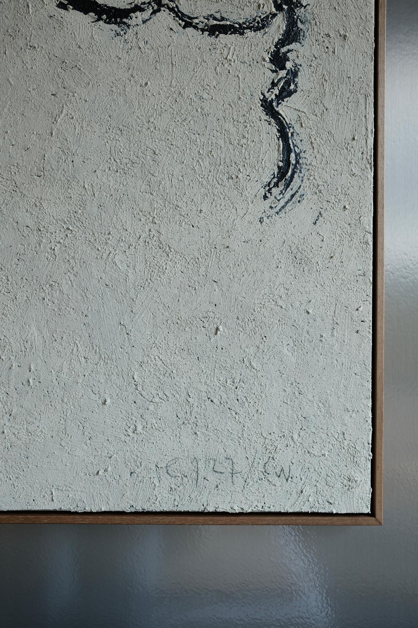 Peinture figurative sur toile en blanc cassé, 2025 - 
