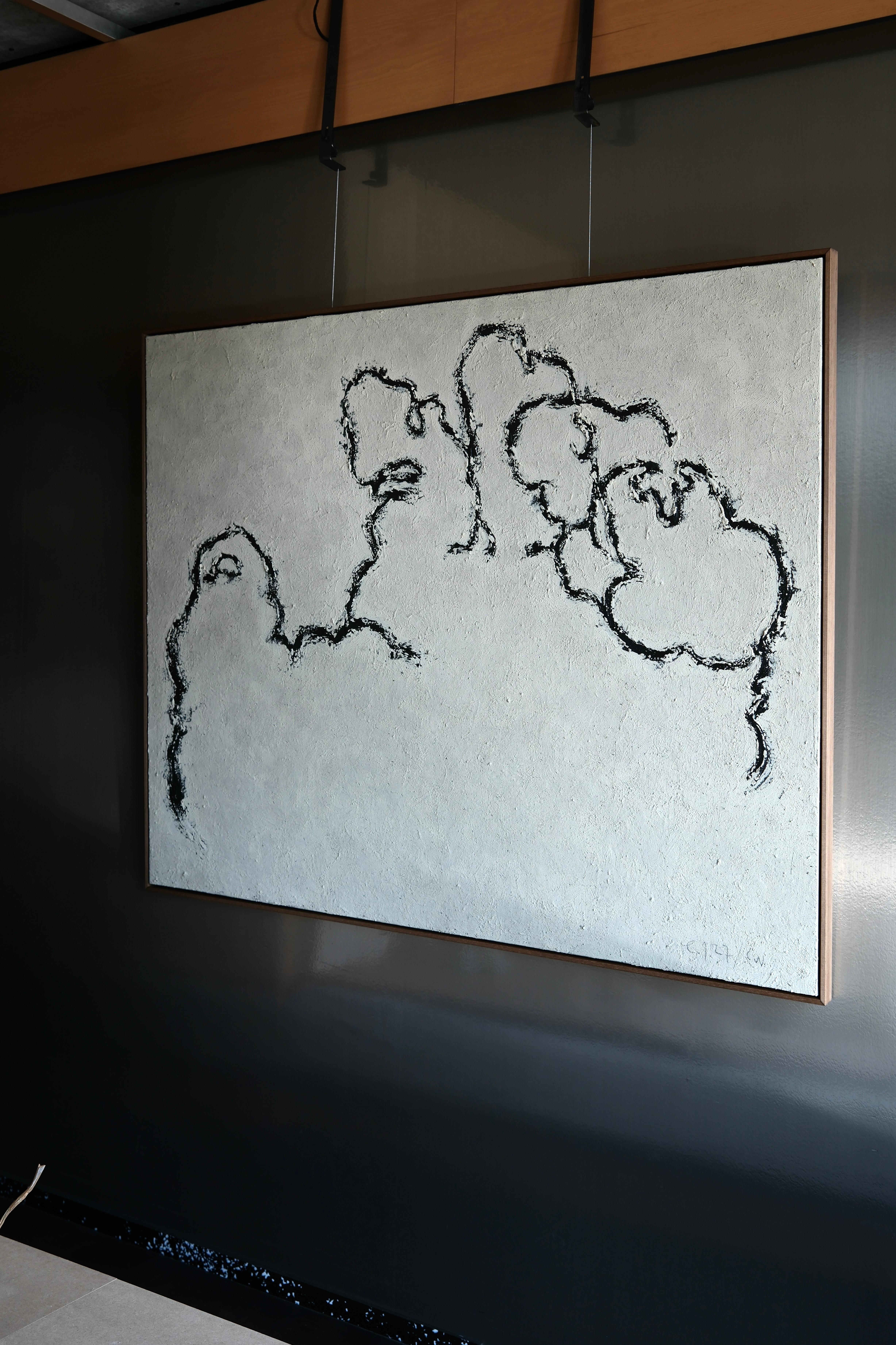 Peinture figurative sur toile en blanc cassé, 2025 - 