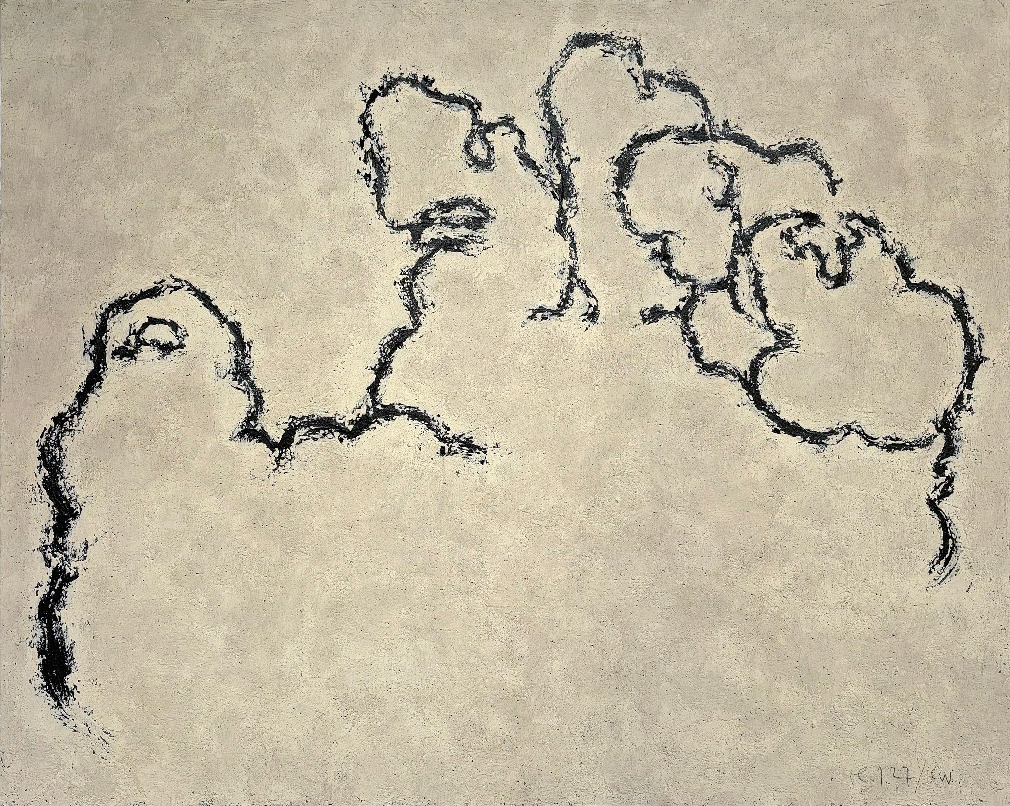 Abstract Painting Chidy Wayne - Peinture figurative sur toile en blanc cassé, 2025 - "Ego 127".