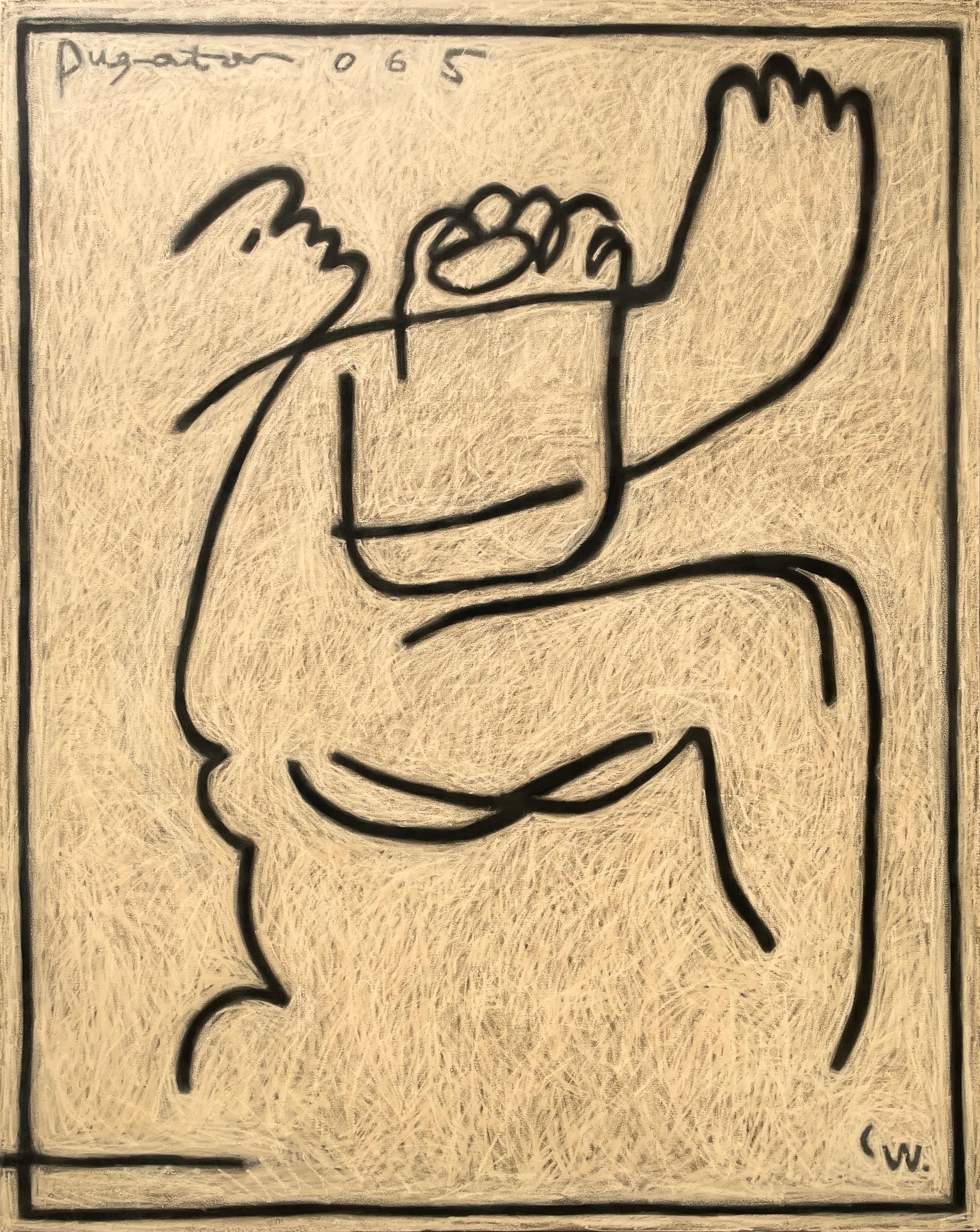 Off-White Figurative Painting on Canvas, 2025 - 'Pugnator 065' For Sale 5