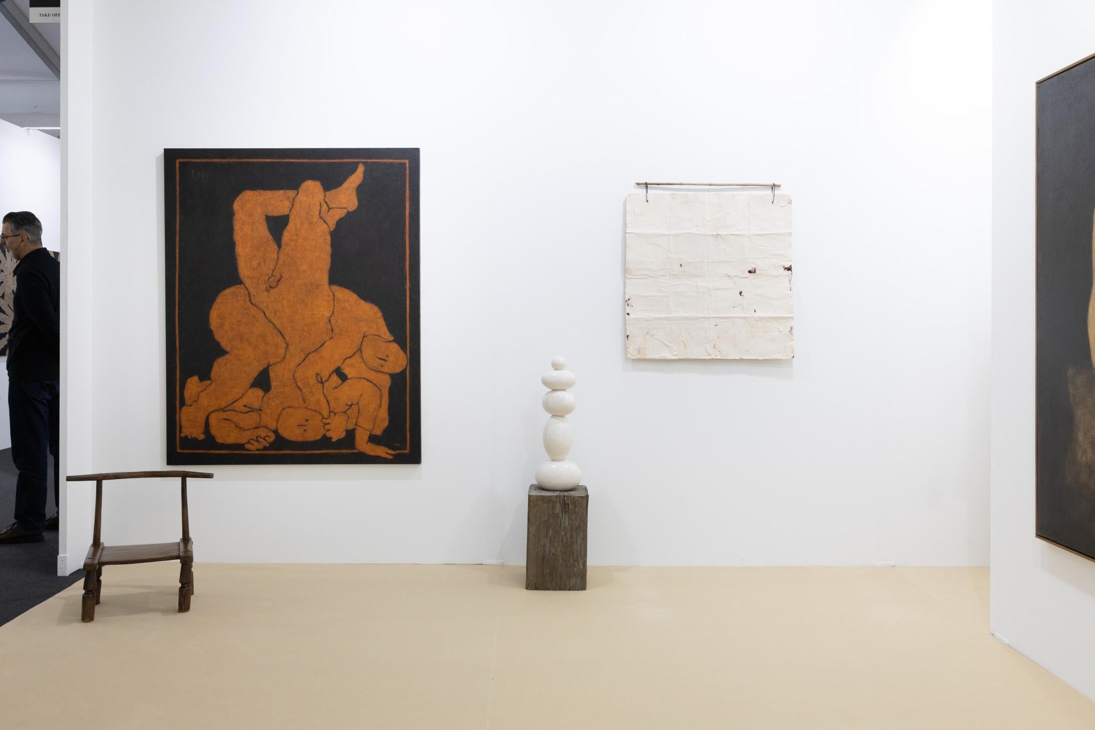 Orangefarbenes figuratives Gemälde auf Leinwand, 2024 - 'Pugna 053' im Angebot 3