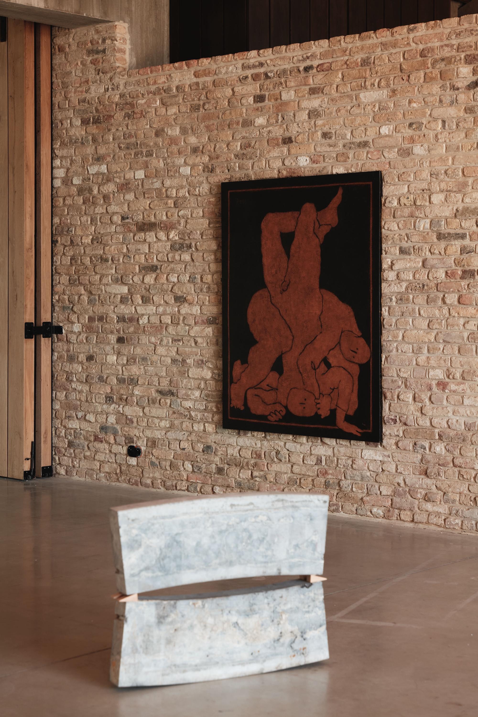 Peinture figurative sur toile orange, 2024 - 