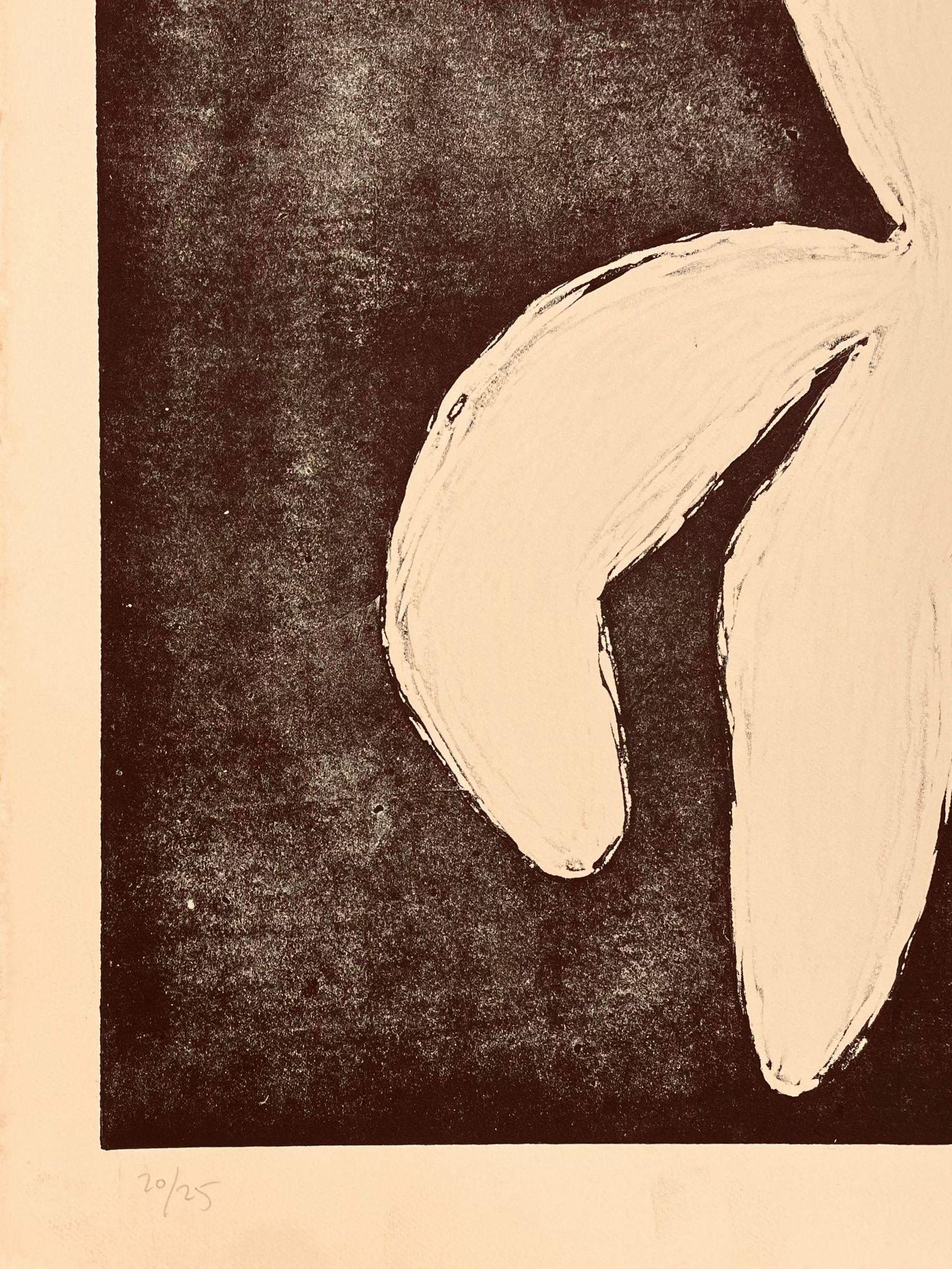 Coffee and Black Ink Lithograph on Paper, 2024 - 'Pugnator 062' - Contemporary Print by Chidy Wayne