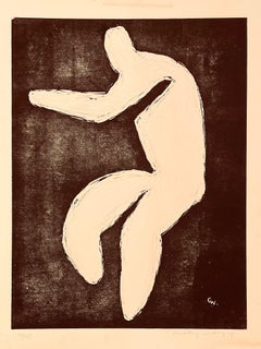 Lithographie mit Kaffee und schwarzer Tinte auf Papier, 2024 - 'Pugnator 062'.