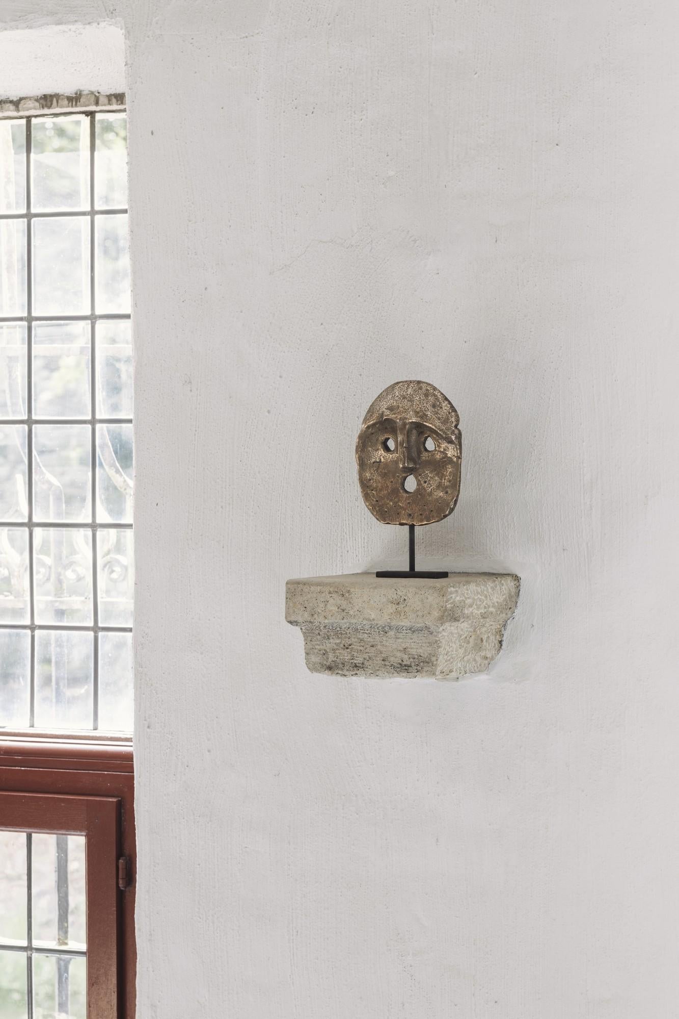 Bronze Mask Sculpture, 2024 - 'Mascara' For Sale 1